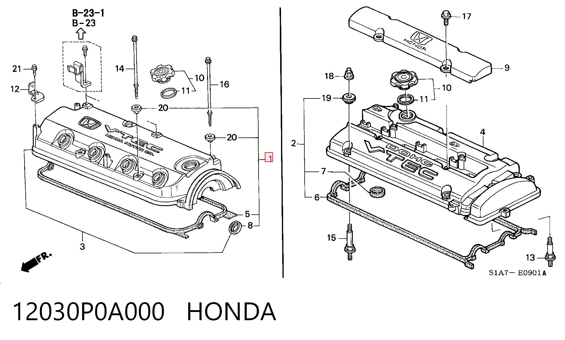 12030P0A000 Honda Прокладка клапанної кришки двигуна, комплект