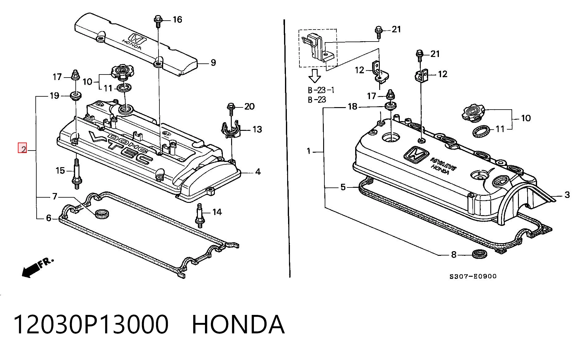 12030P13000 Honda Прокладка клапанної кришки двигуна, комплект