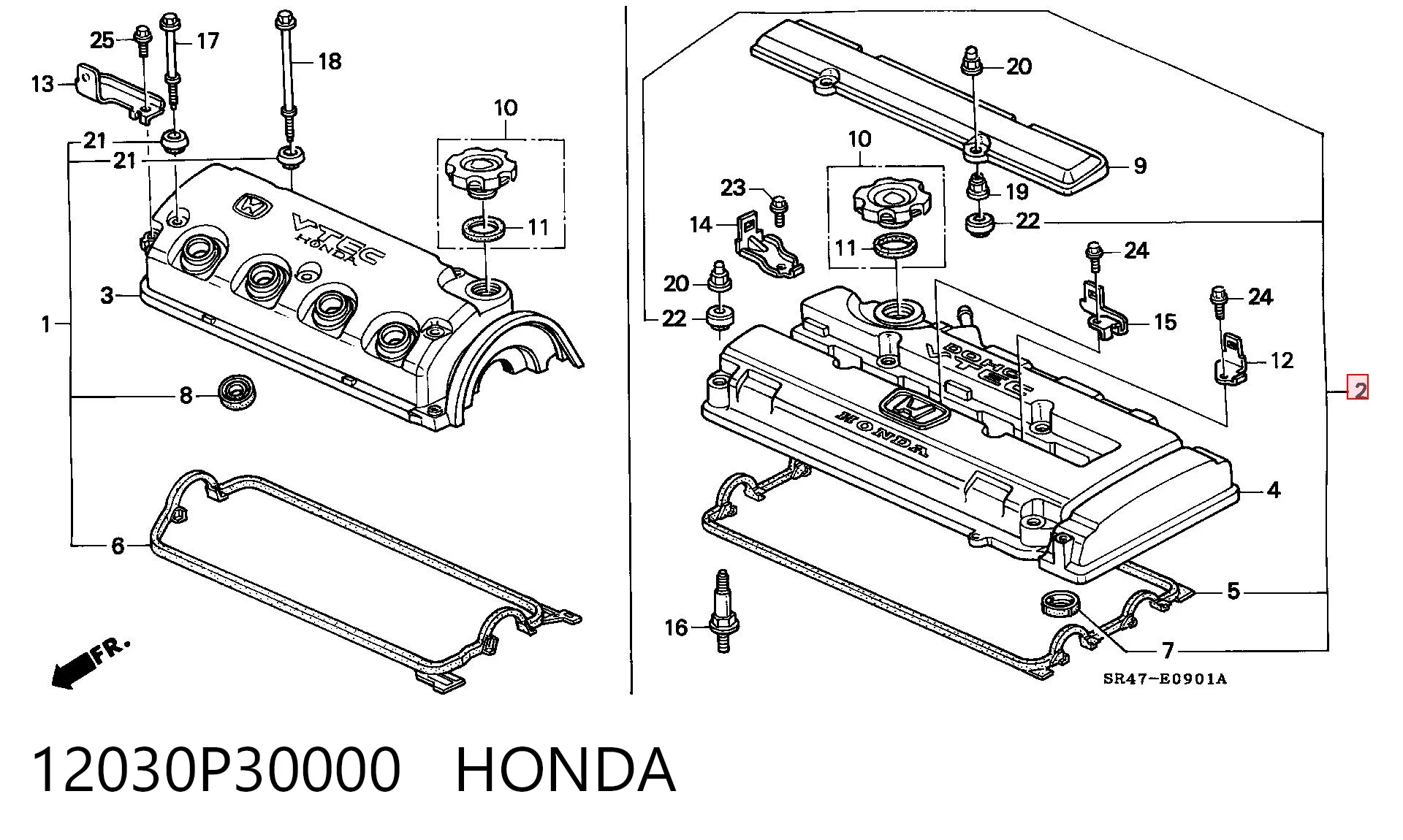 12030P30000 Honda Прокладка кришки клапанної 