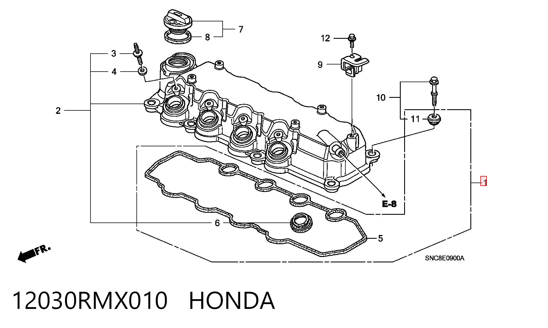 12030RMX010 Honda Прокладка клапанної кришки двигуна, комплект