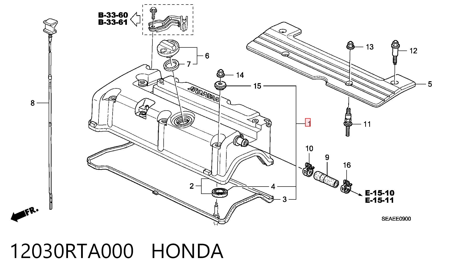 12030RTA000 Honda Прокладка клапанної кришки двигуна, комплект