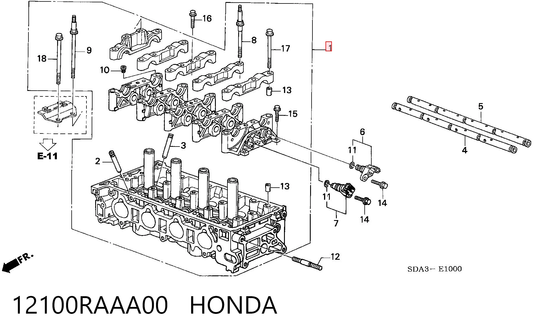 12100RAAA00 Honda Головка циліндрів