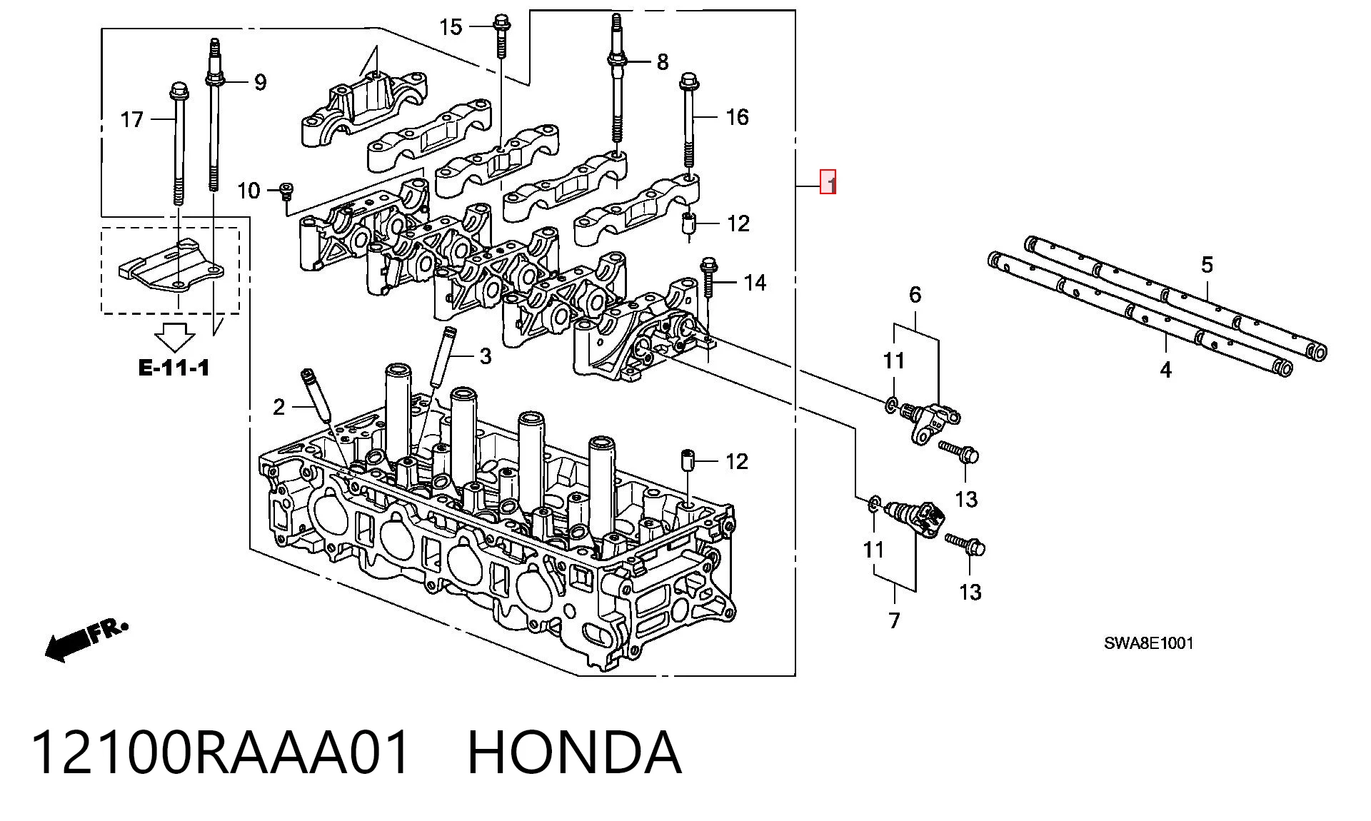 12100RAAA01 Honda Головка циліндрів
