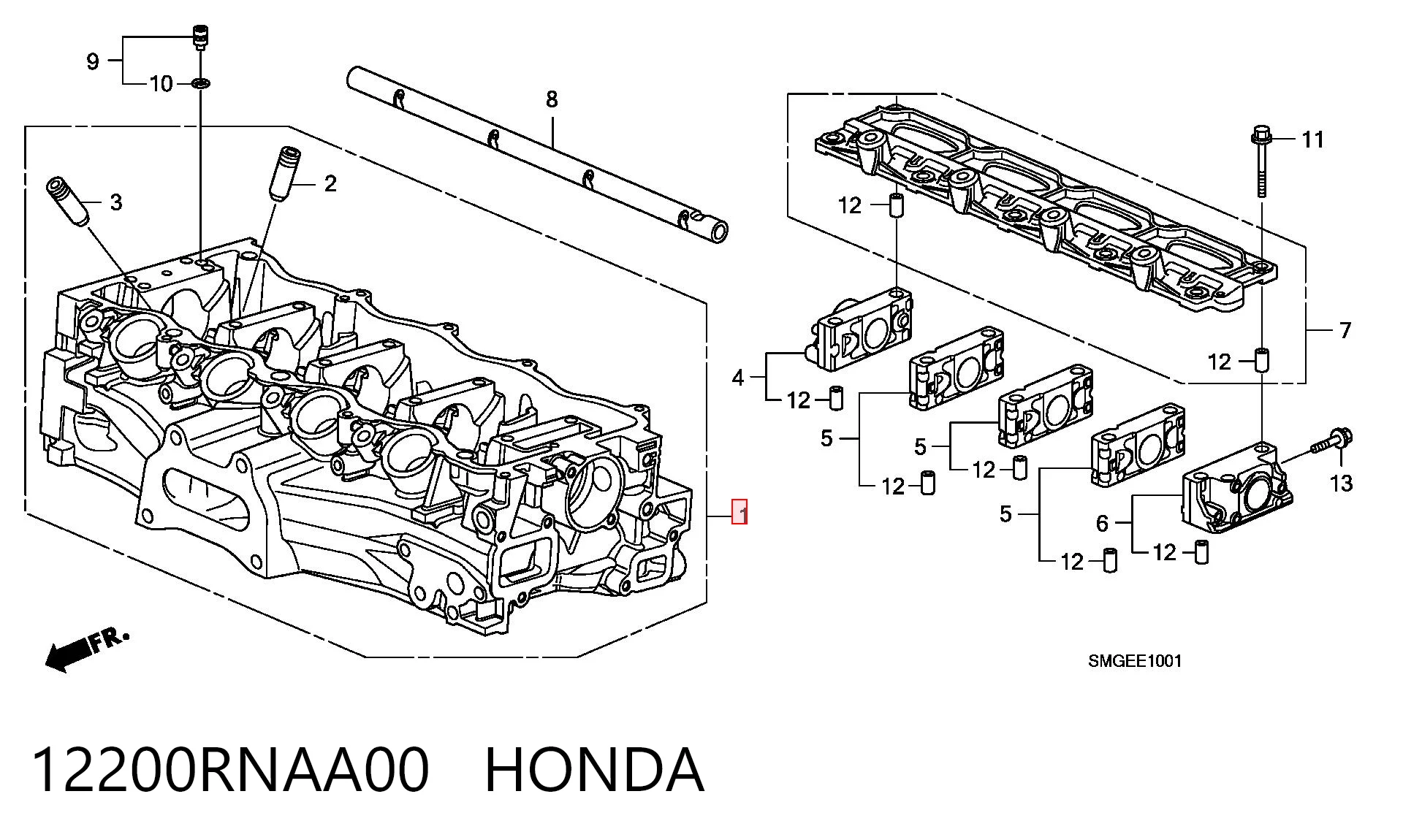 12200RNAA00 Honda Головка циліндрів