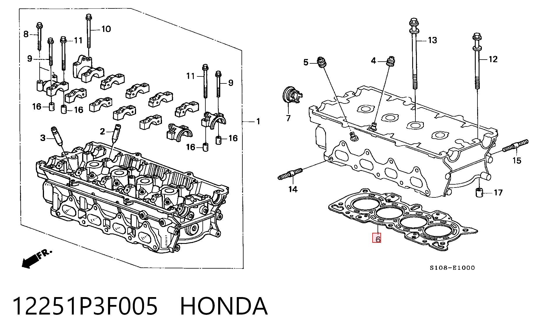 12251P8R004 NIPPON MOTORS Прокладка під головку