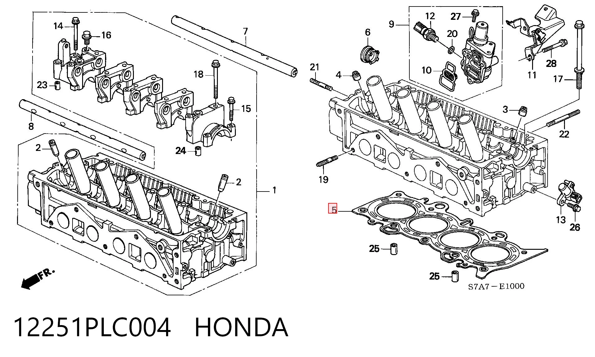 12251PLC004 Honda Прокладка під головку