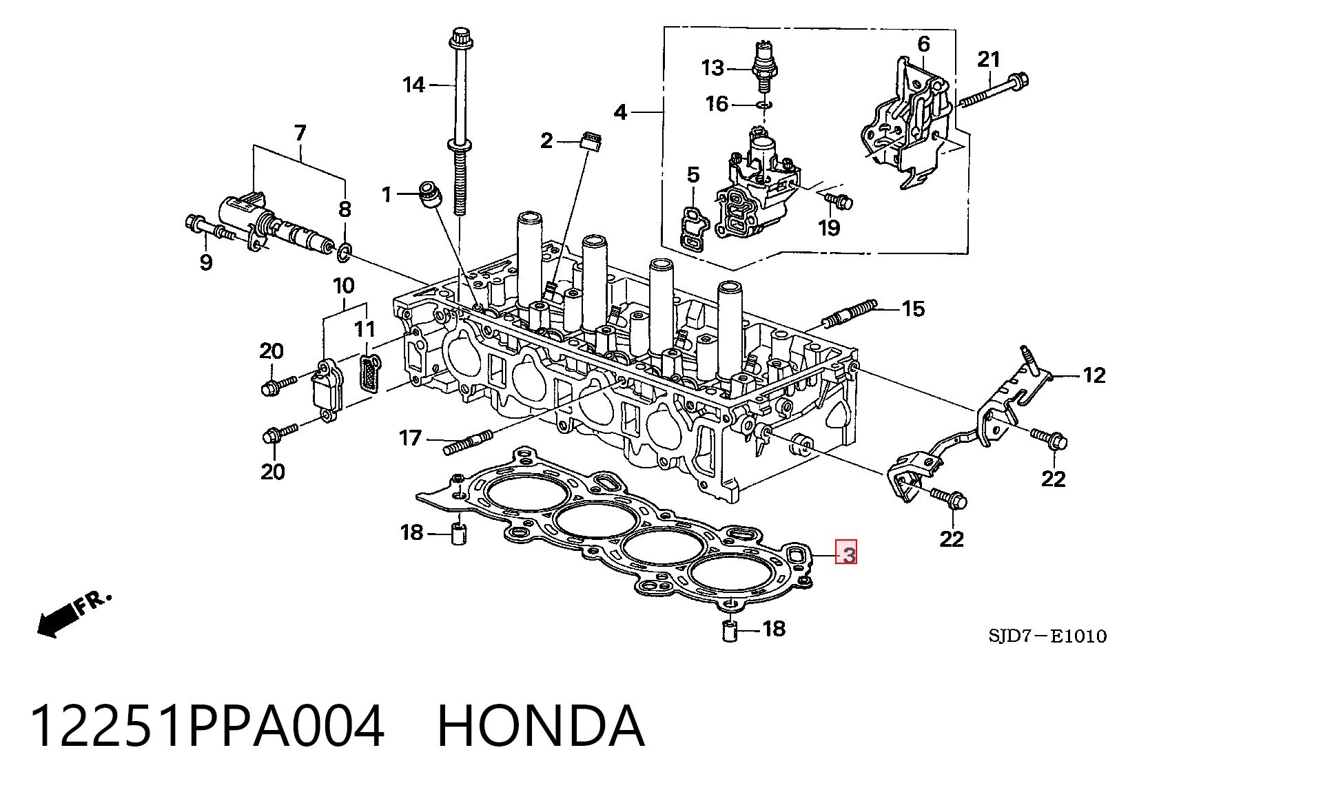 12251PPA004 Honda Прокладка під головку
