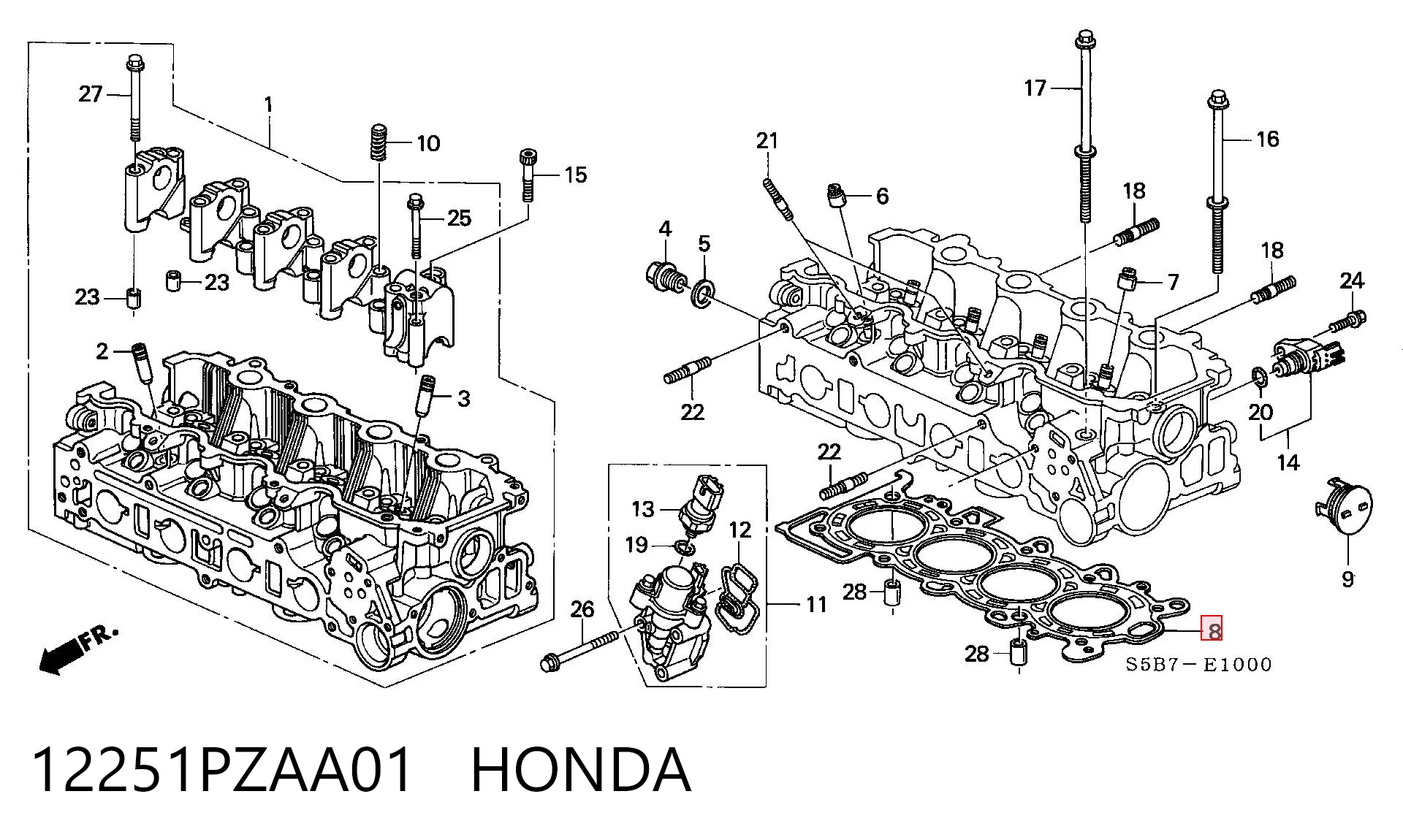 12251PZAA01 Honda Прокладка під головку