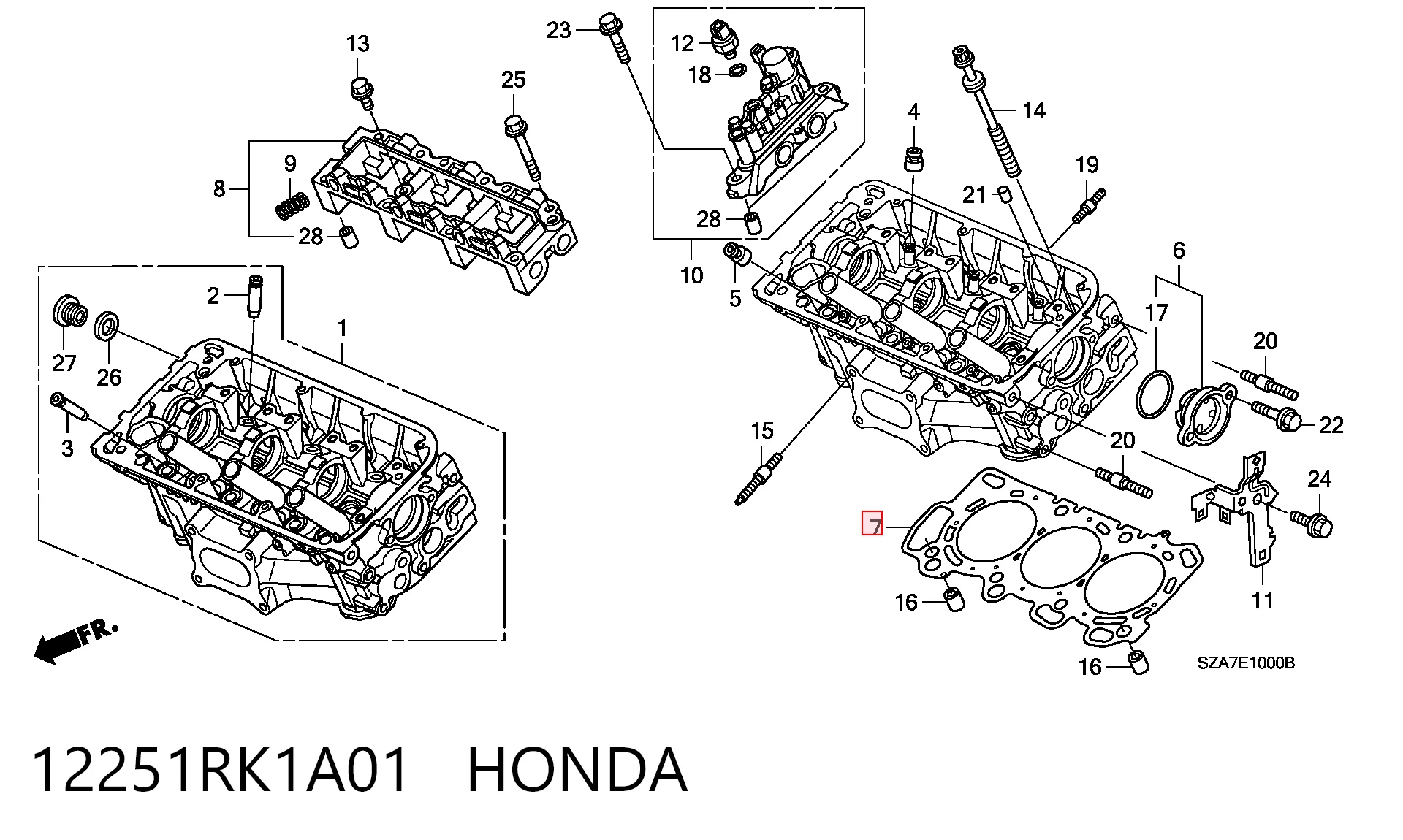 12251RK1A01 Honda Прокладка головки блоку циліндрів (ГБЦ), ліва