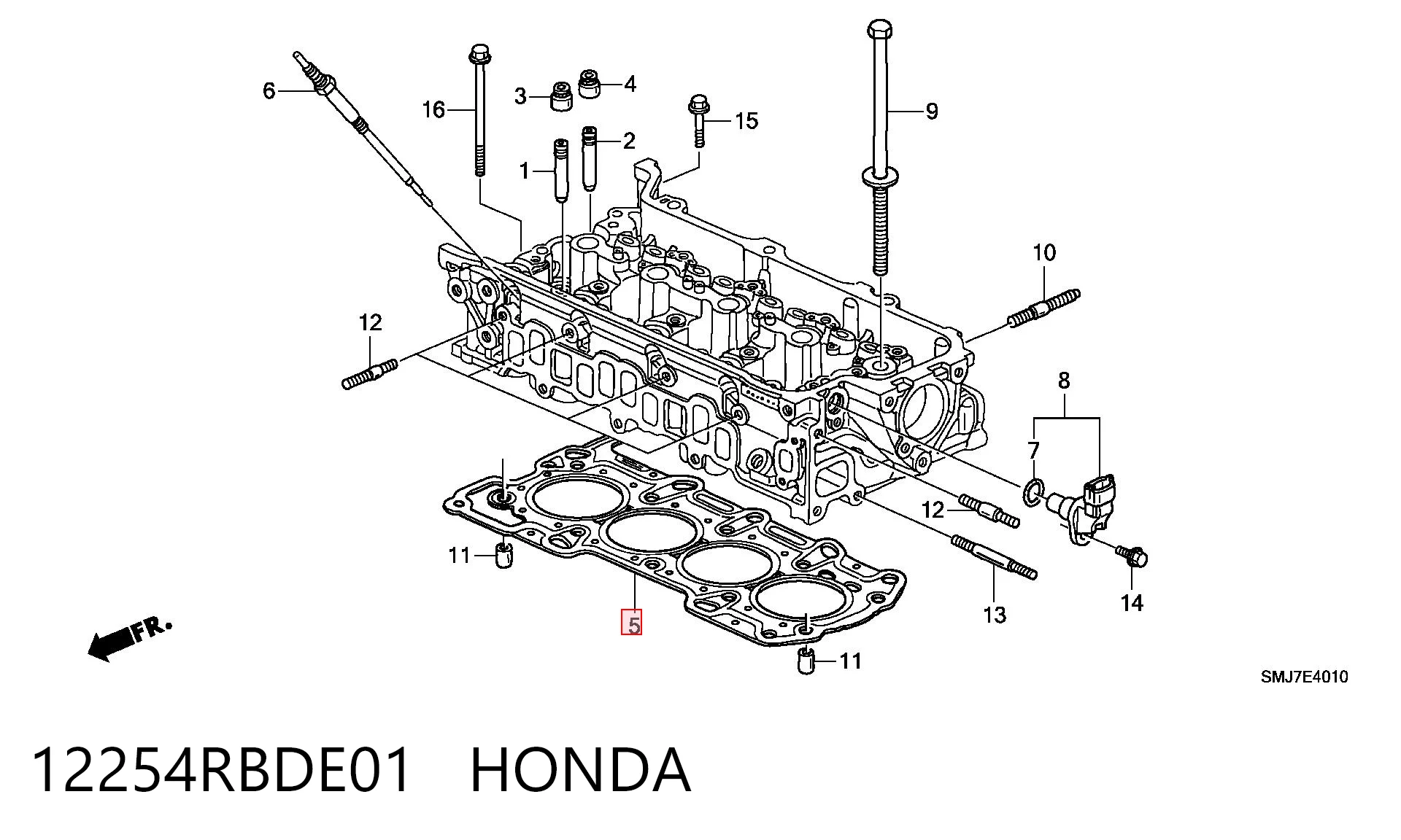 Прокладка під головку на Honda CR-V II RD
