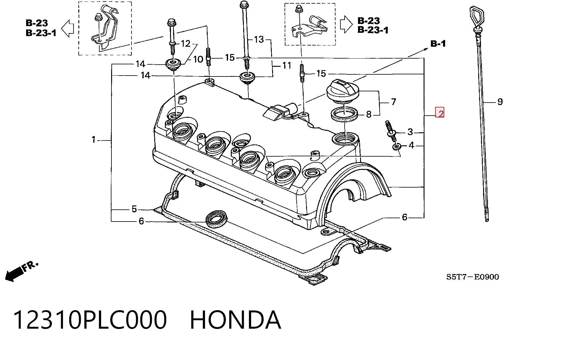12310PLC000 Honda Кришка двигуна