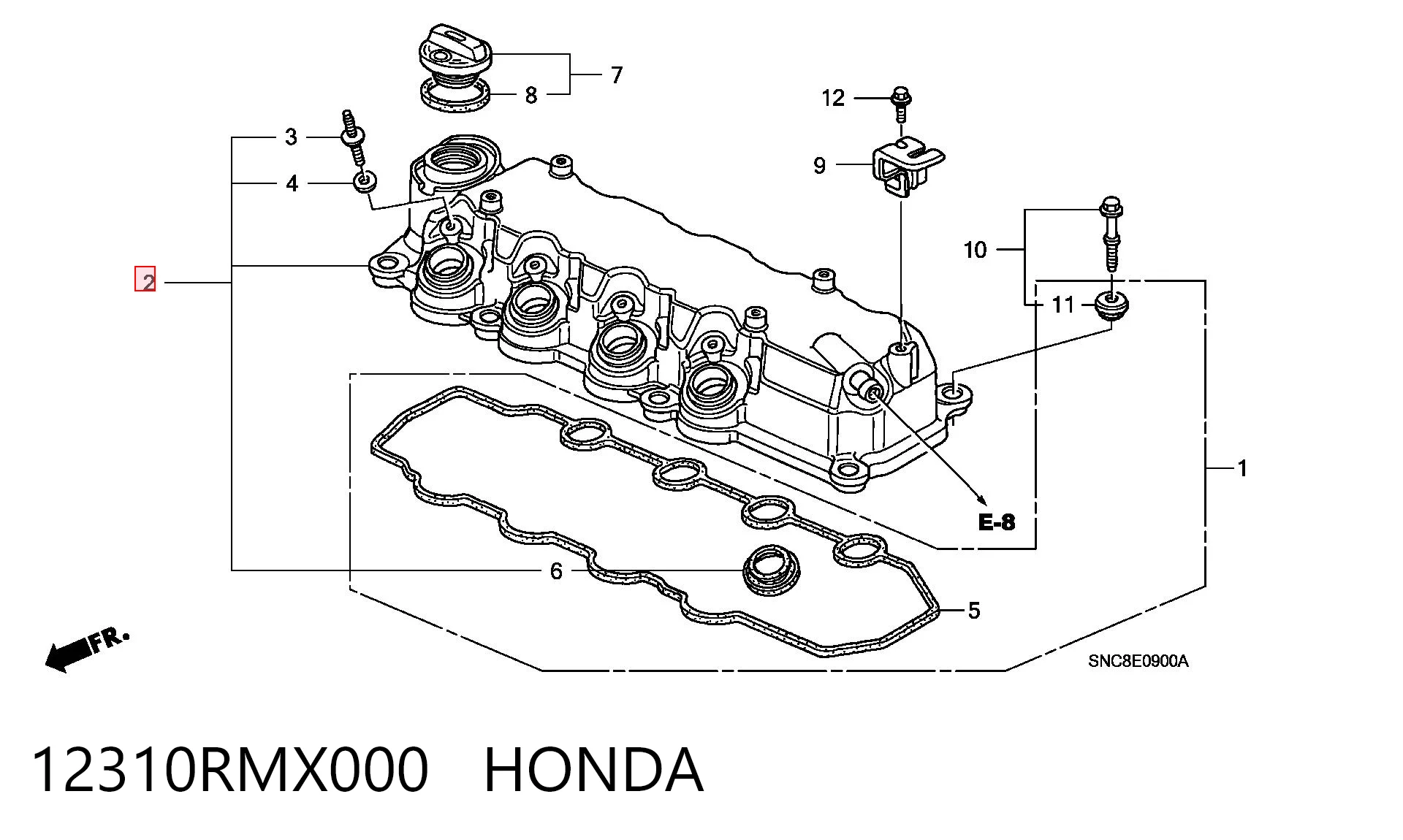 12310RMX000 Honda Кришка двигуна