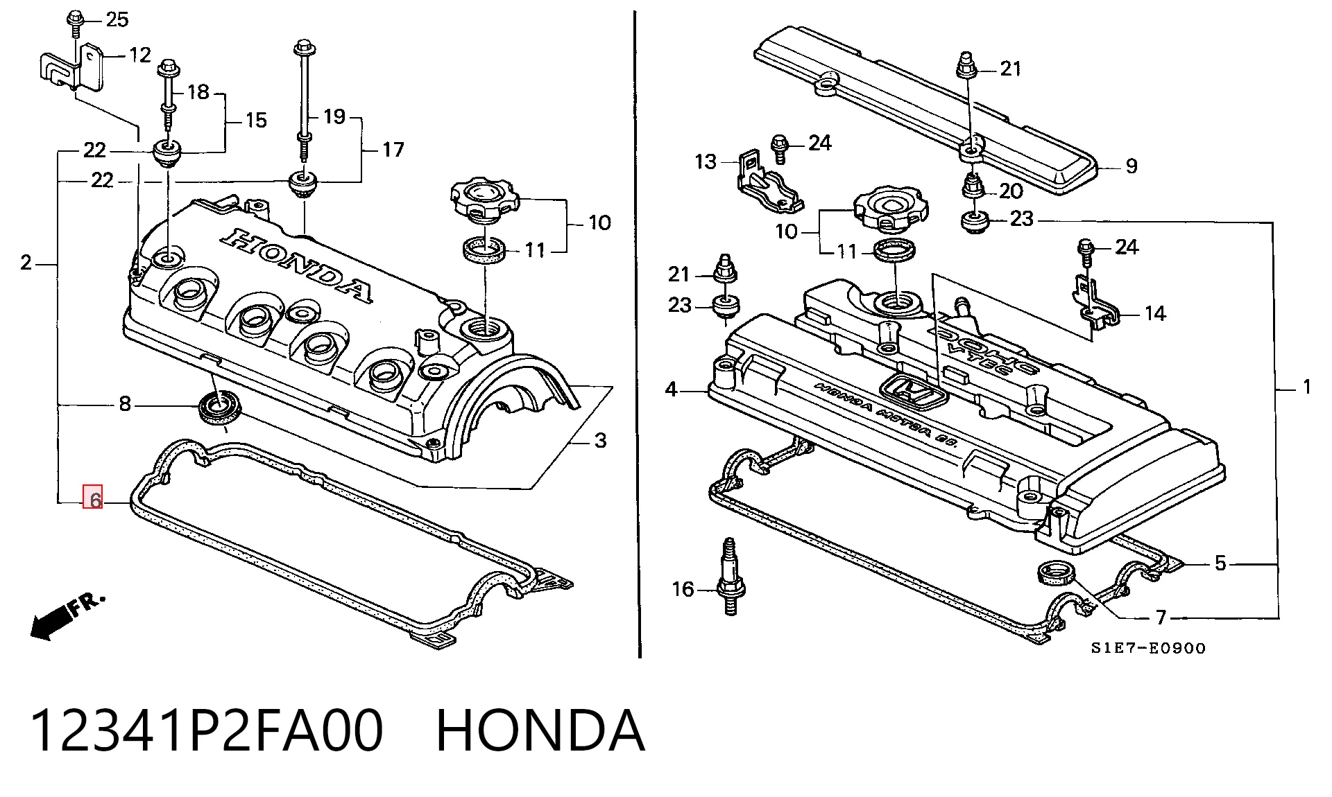 Прокладка кришки клапанної  на Honda Civic VI EJ9, EK3/4