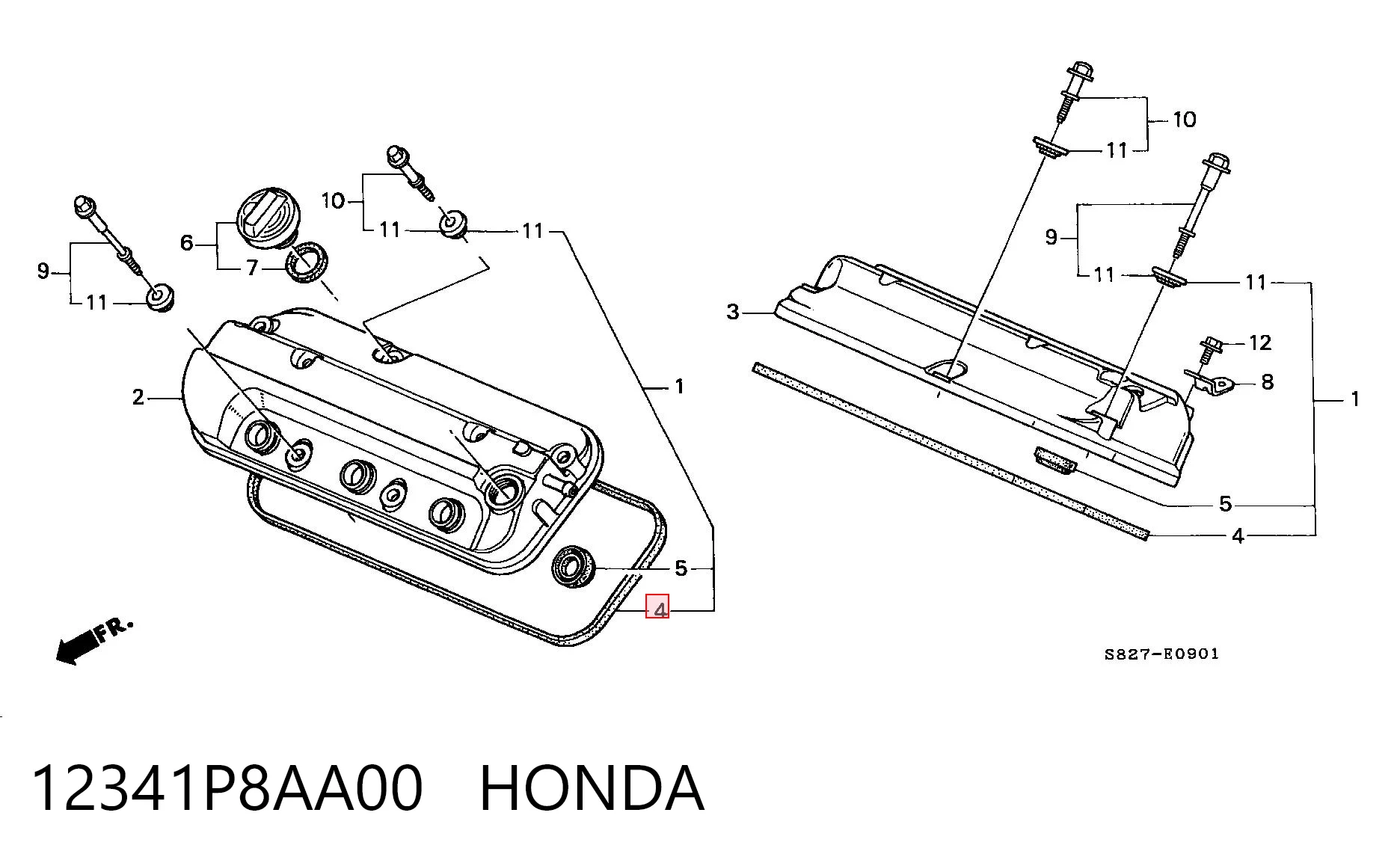 12341P8AA00 Honda Прокладка кришки клапанної 