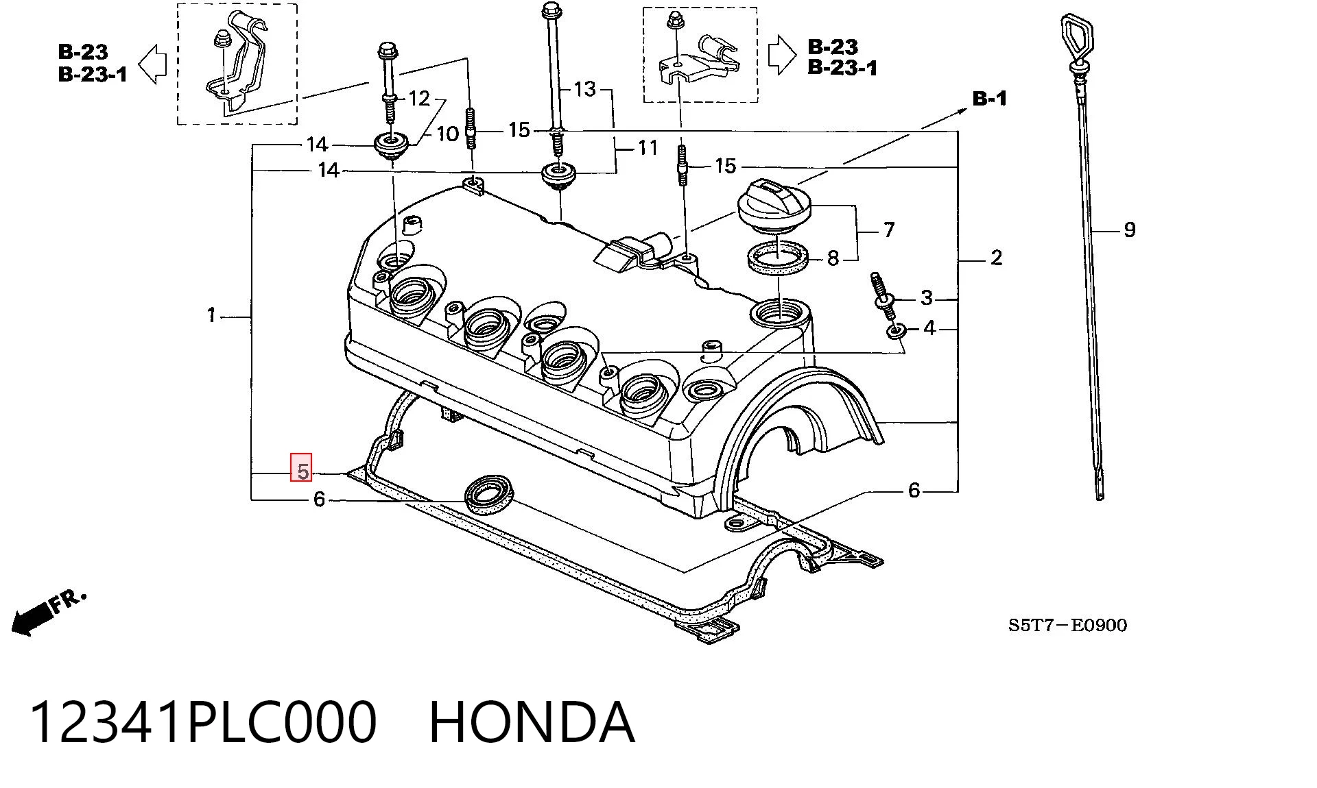 12341PLC000 Honda Прокладка кришки клапанної 