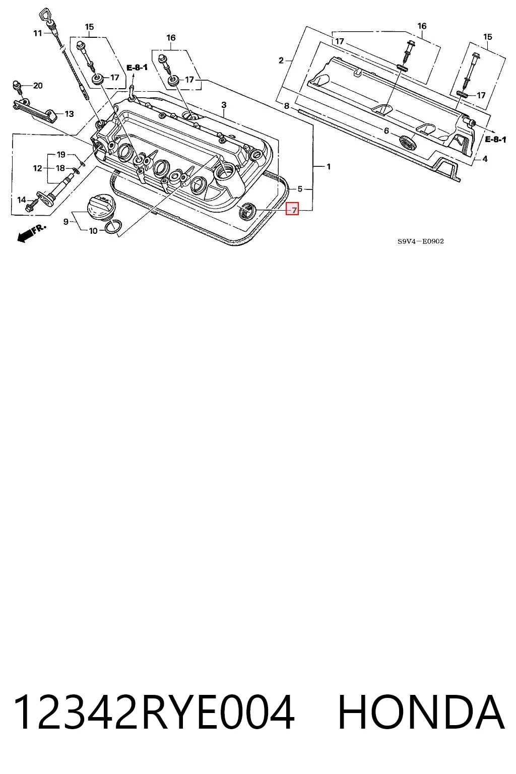 12342RYE004 Honda Кільце ущільнювальне свічкового колодязя