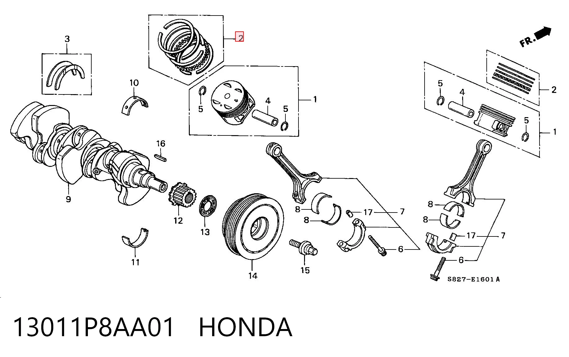 13011P8AA01 Honda 