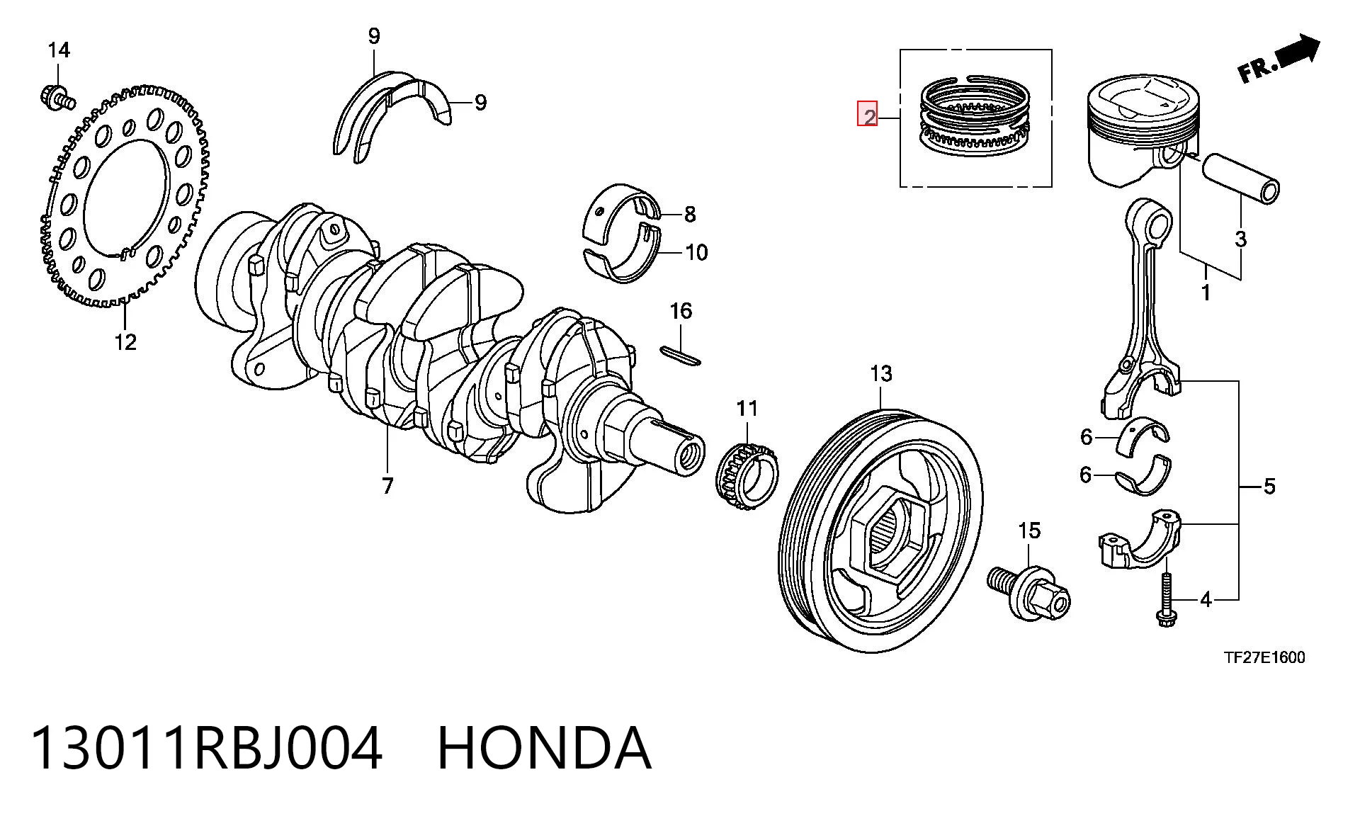 13011RBJ004 Honda 
