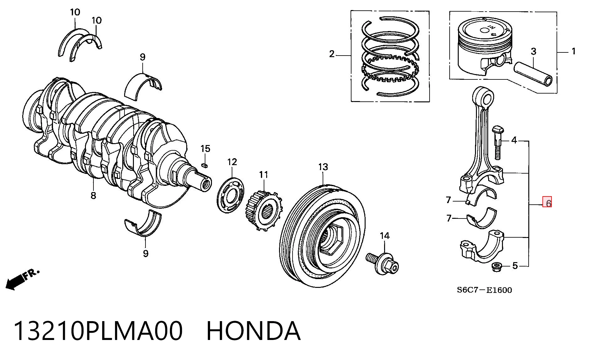 13210PLMA00 Honda Шатун двигуна