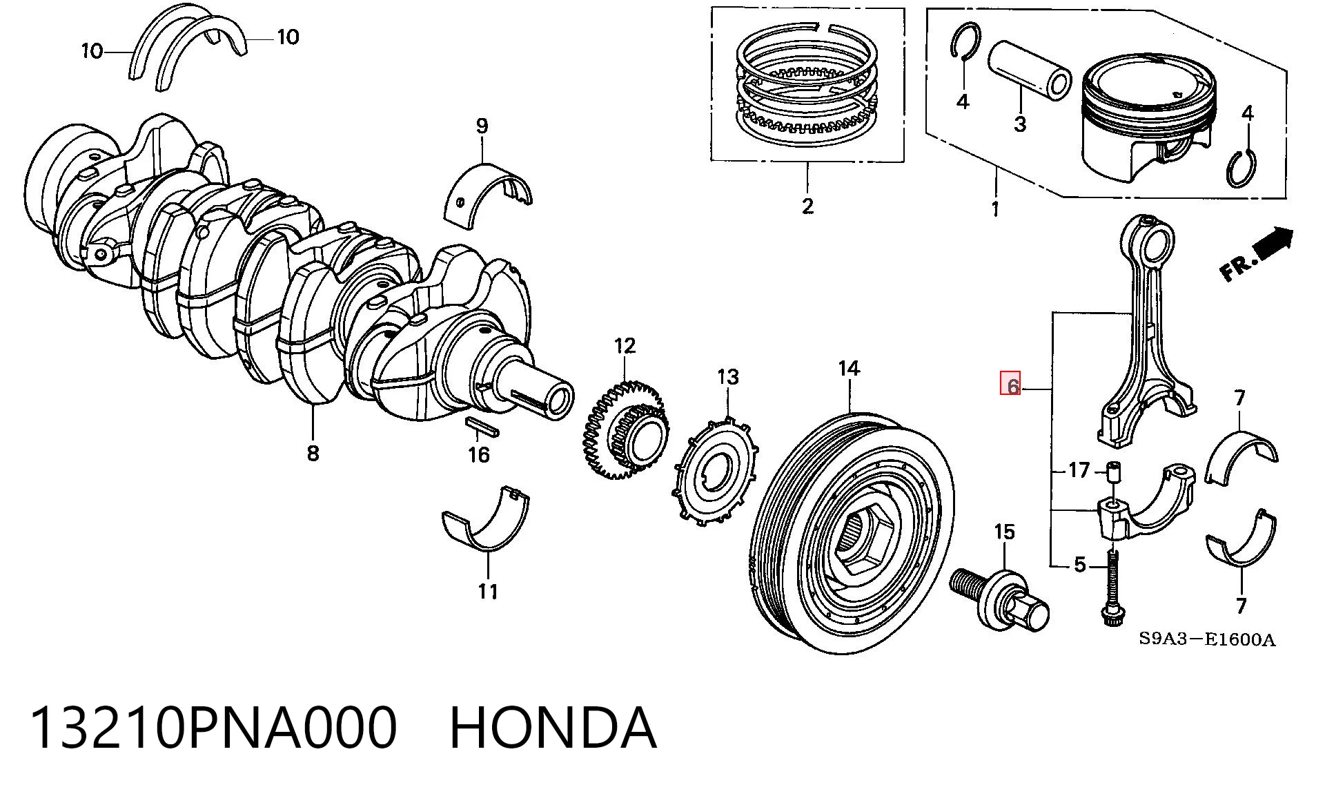 13210PNA000 Honda Шатун двигуна