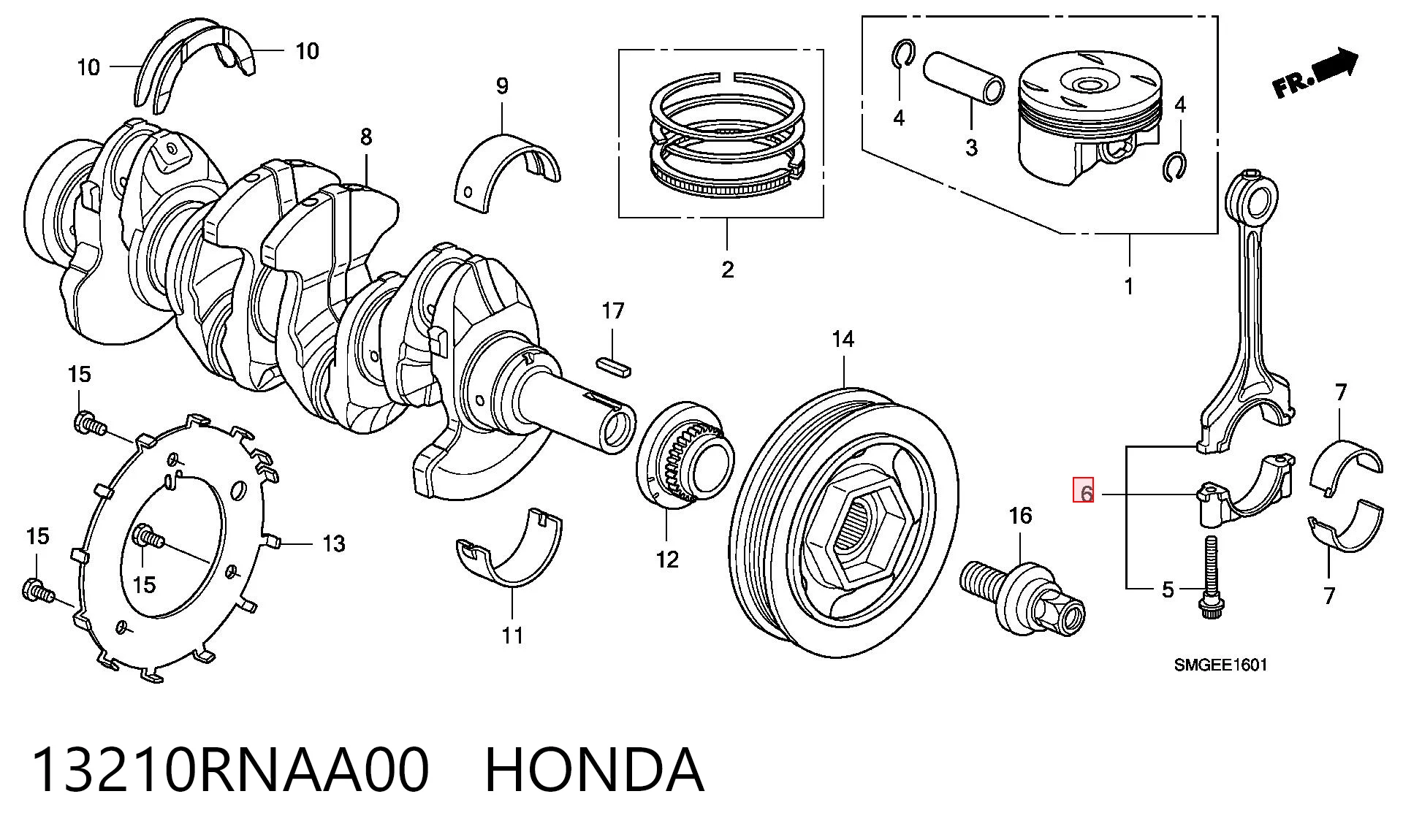 13210RNAA00 Honda Шатун двигуна