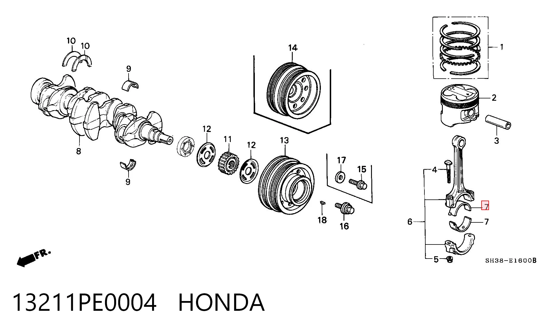 Підшипник шатуна на Honda Civic IV ED, EF