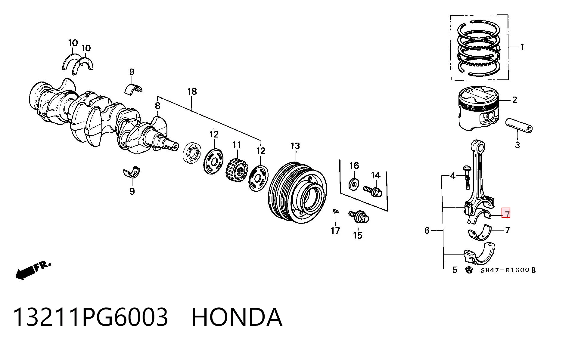 Шатунні вклалиші колінвала STD Honda Civic VI седан (EJ9, EK3/4) (1995 - 2001) ціна, від 10.40 USD
