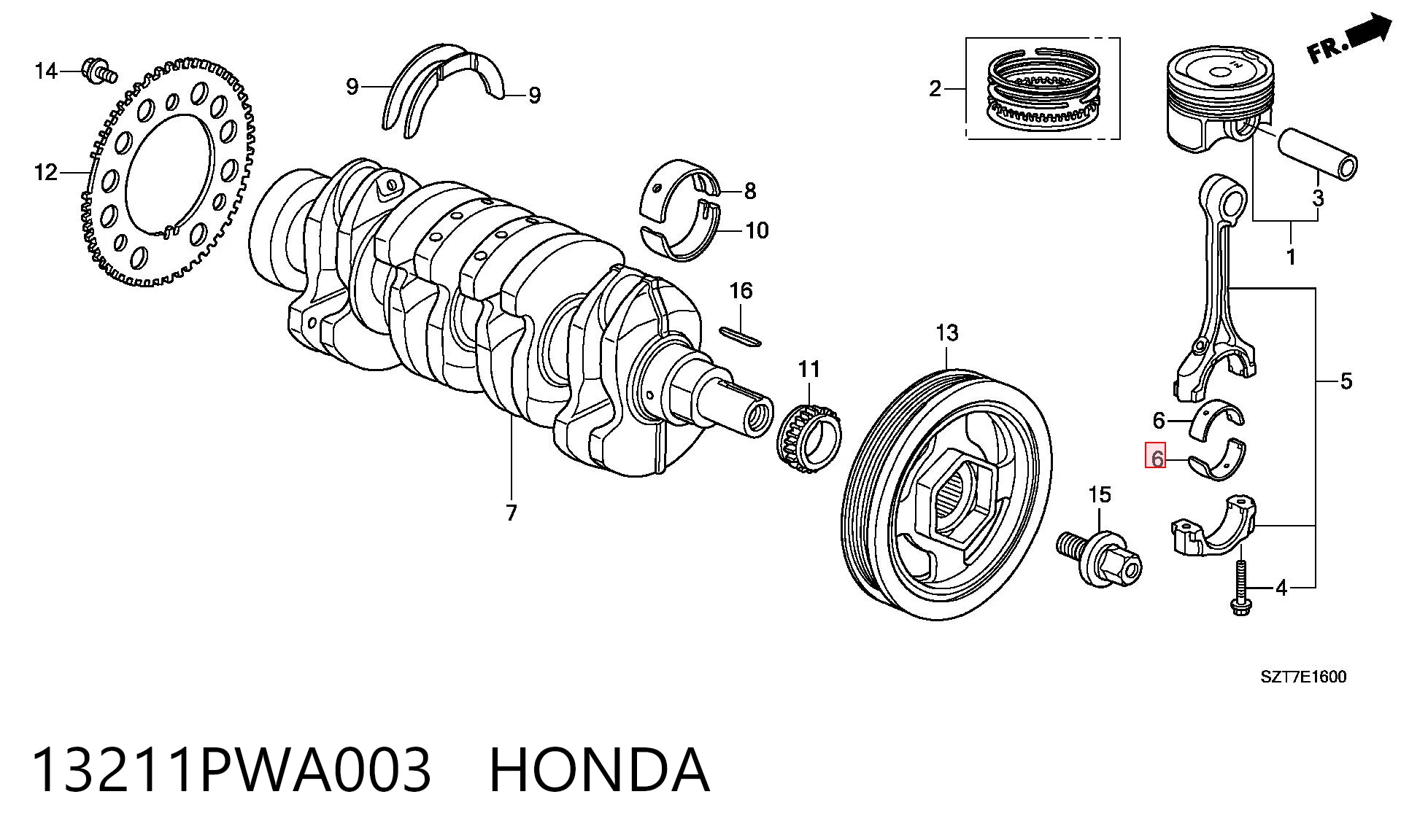 13211PWA003 Honda 