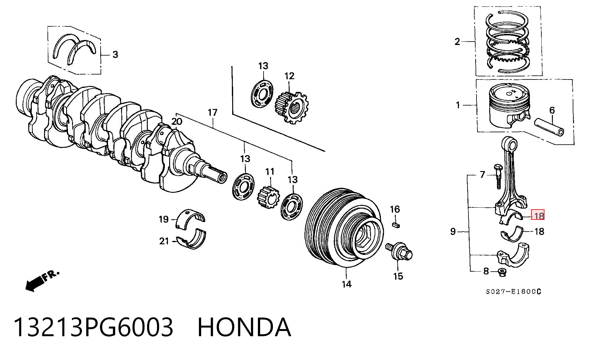  Вкладиші шатунні Honda Civic 6