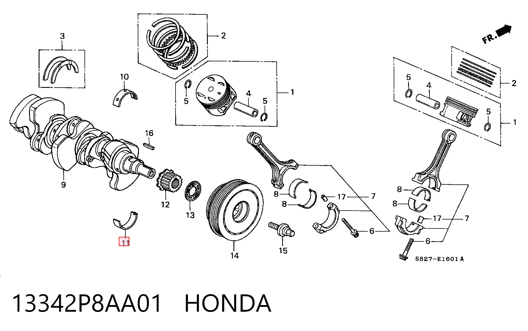 13342P8AA01 Honda 