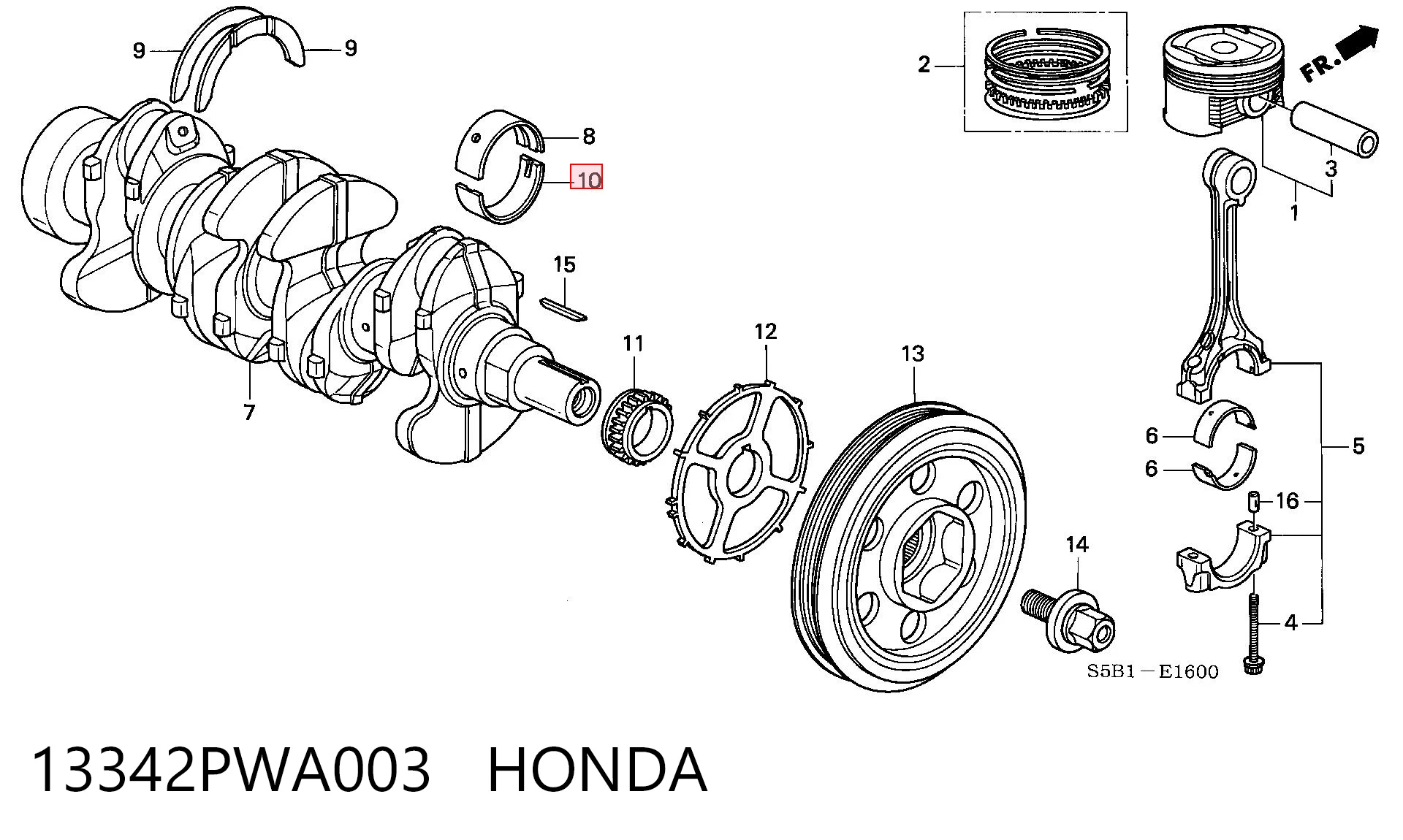 13342PWA003 Honda 