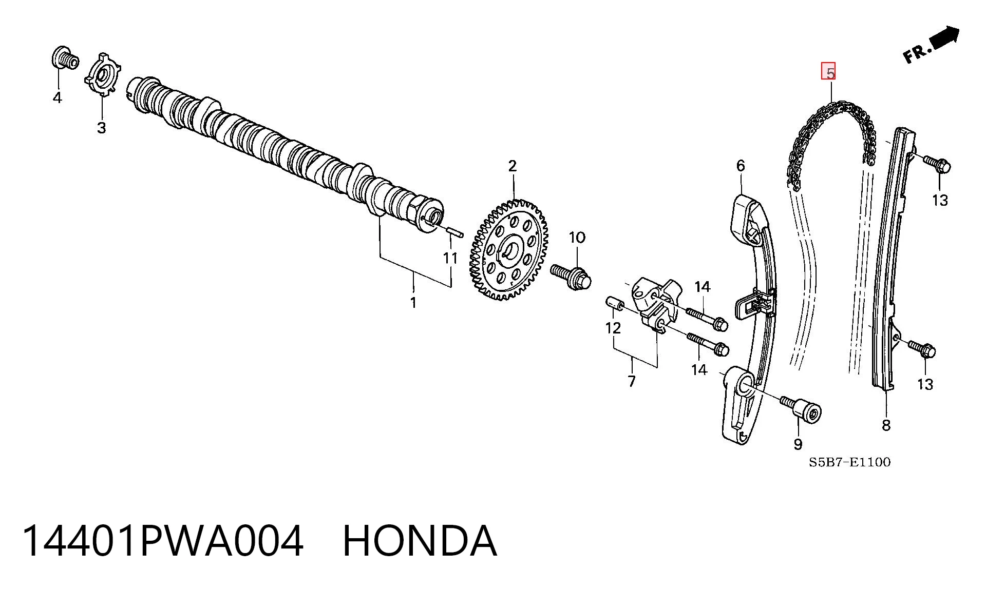 14401PWA004 Honda Ланцюг приводу распредвала