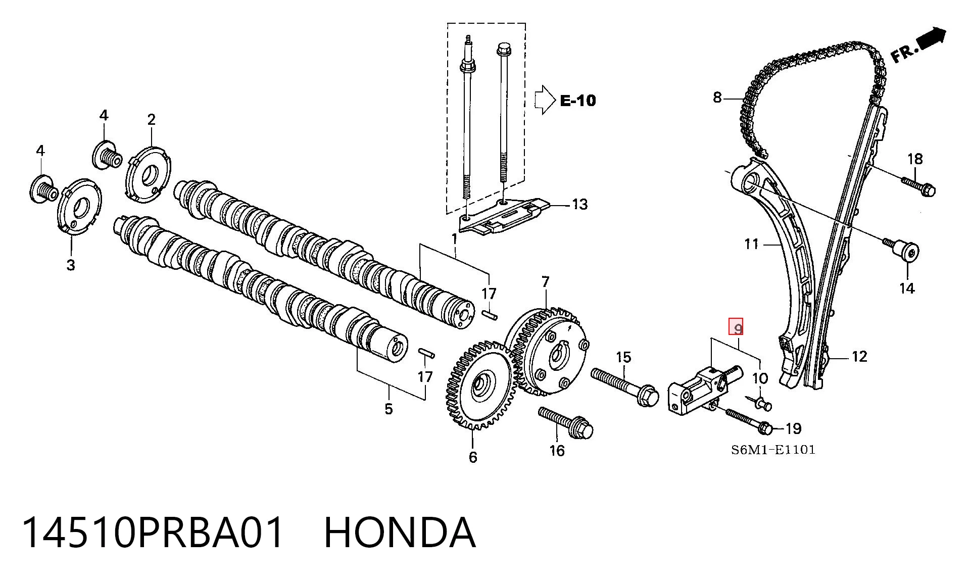 14510PRBA01 Honda Натягувач ланцюга ГРМ