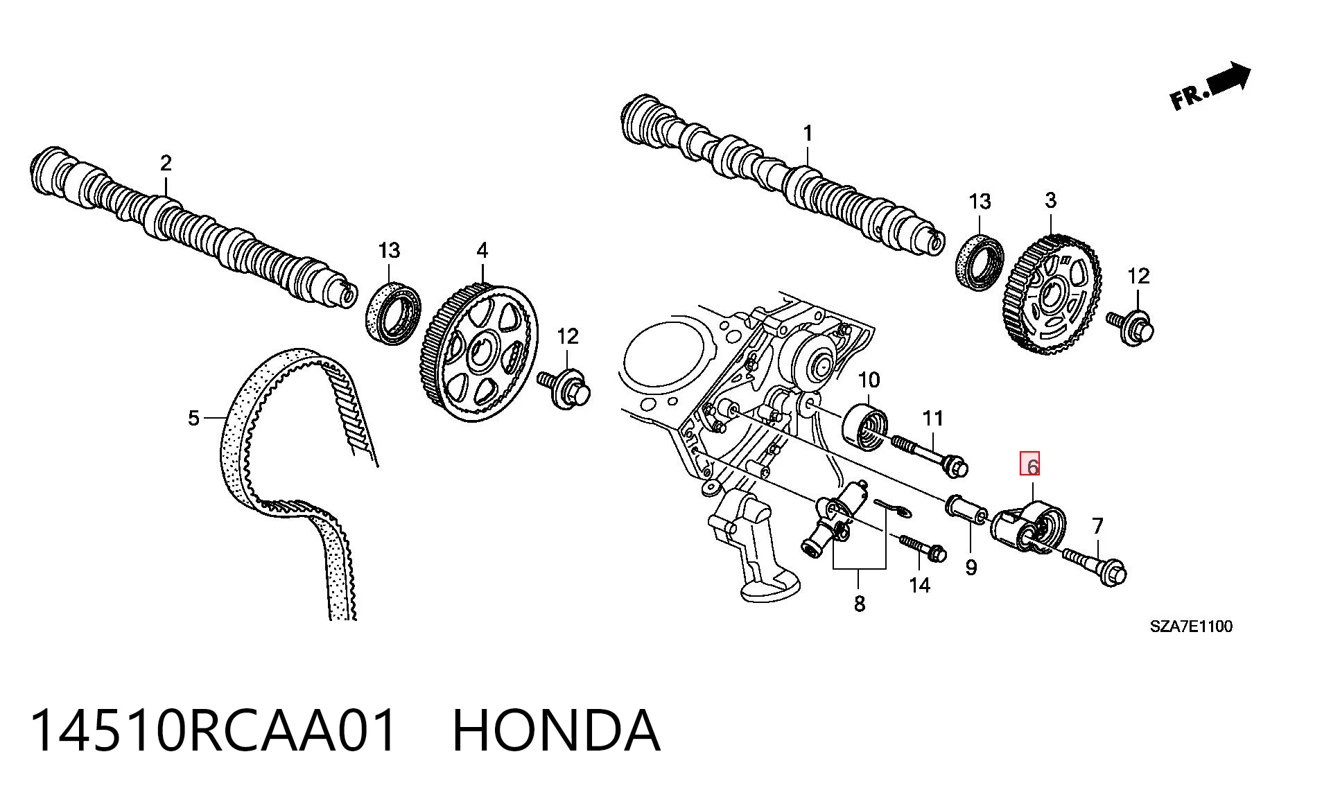 14510RCAA01 Honda Ролик натягувач