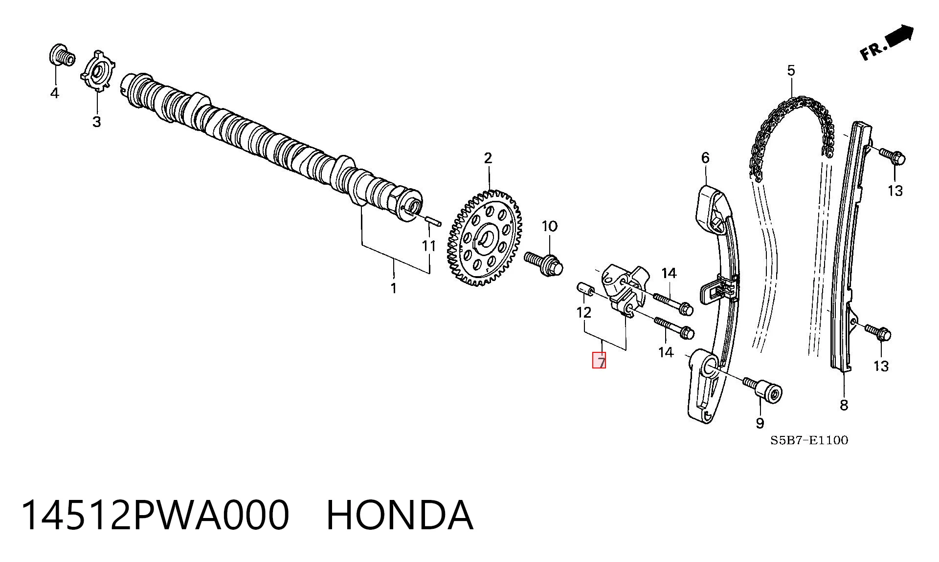 14512PWA000 Honda Натягувач ланцюга ГРМ