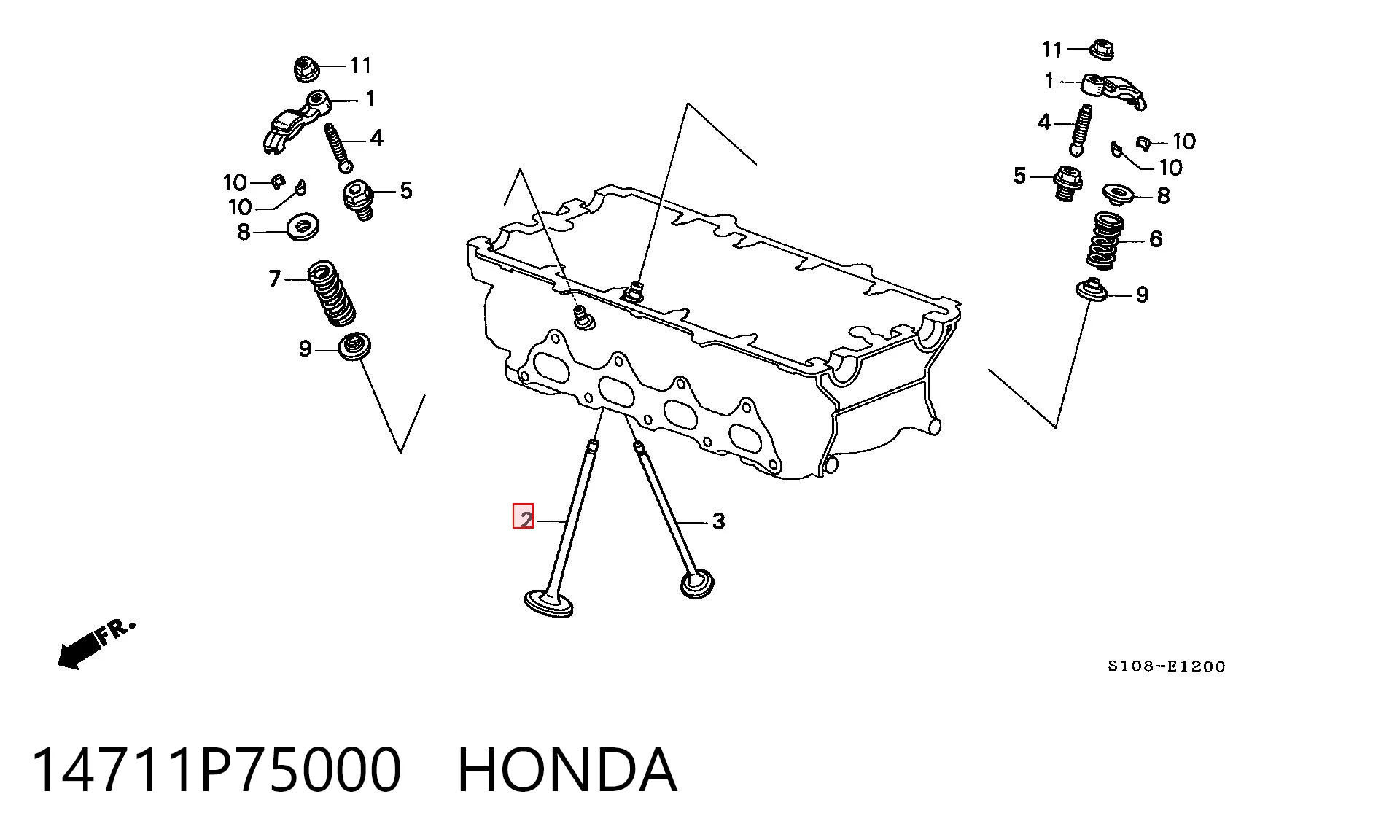 14711P75000 Honda Клапан впускний