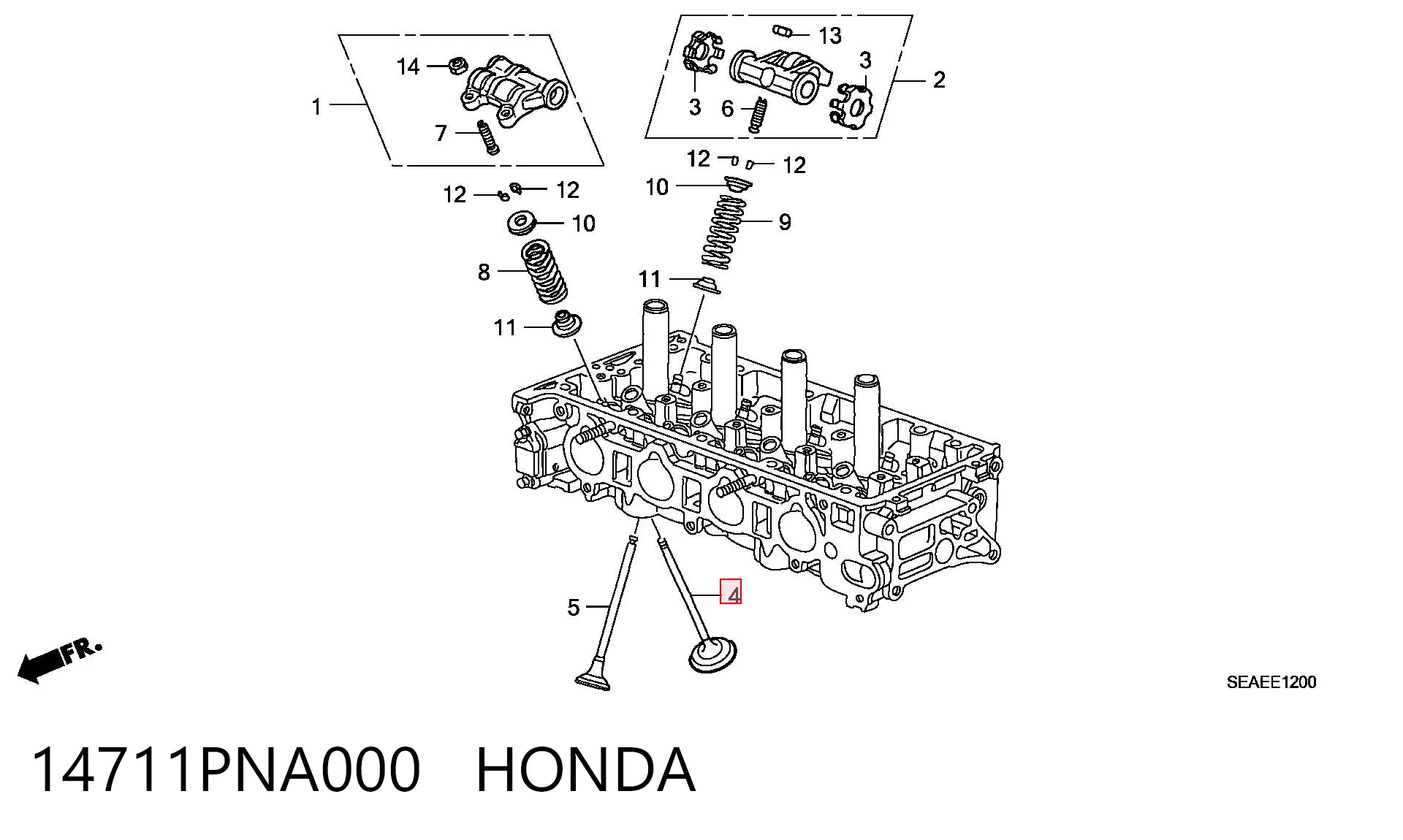 14711PNA000 Honda Клапан впускний