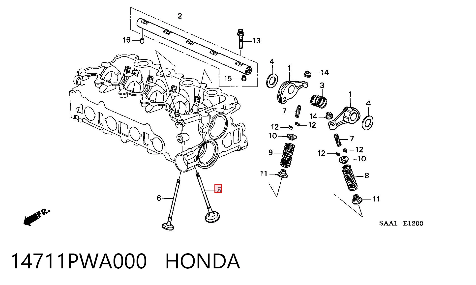 14711PWA000 Honda Клапан впускний