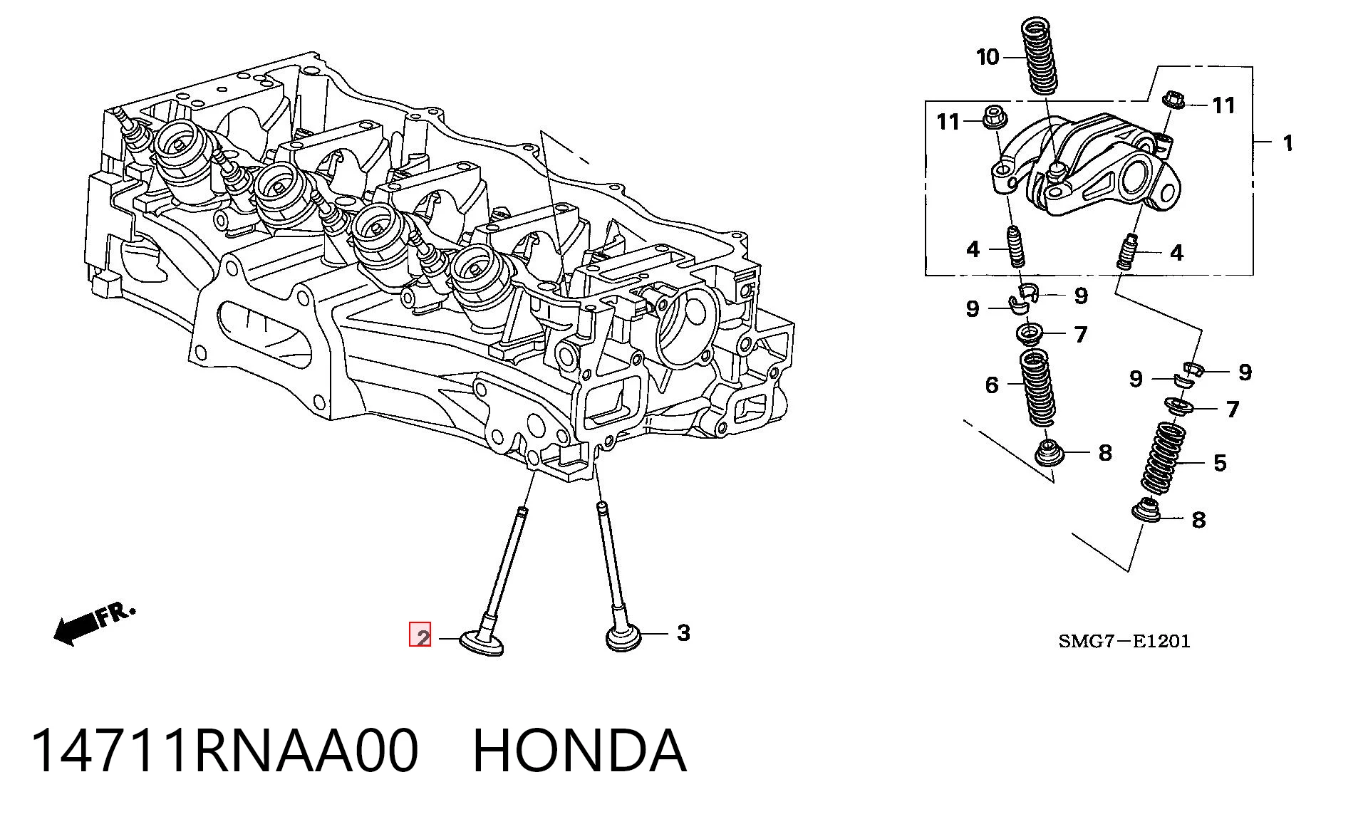 14711RNAA00 Honda Клапан впускний