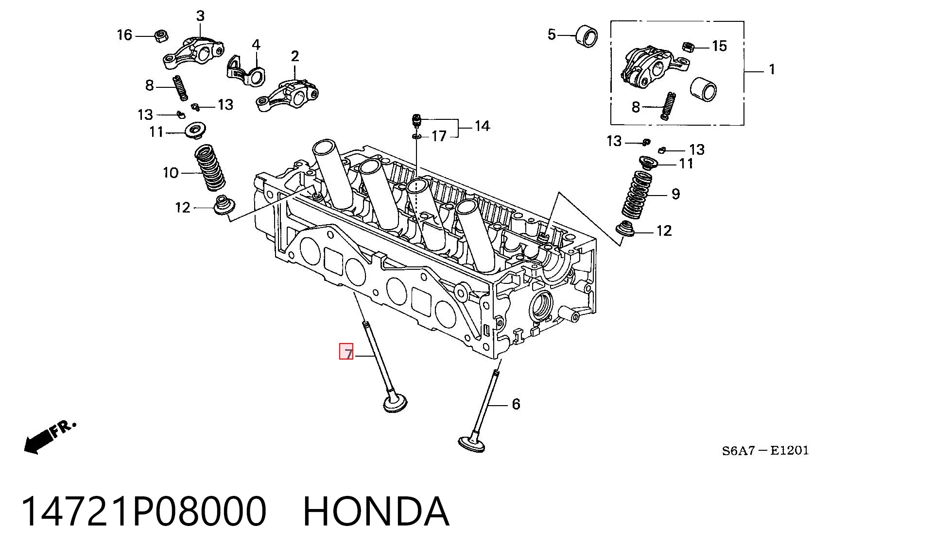 14721P08000 Honda Випускний клапан двигуна