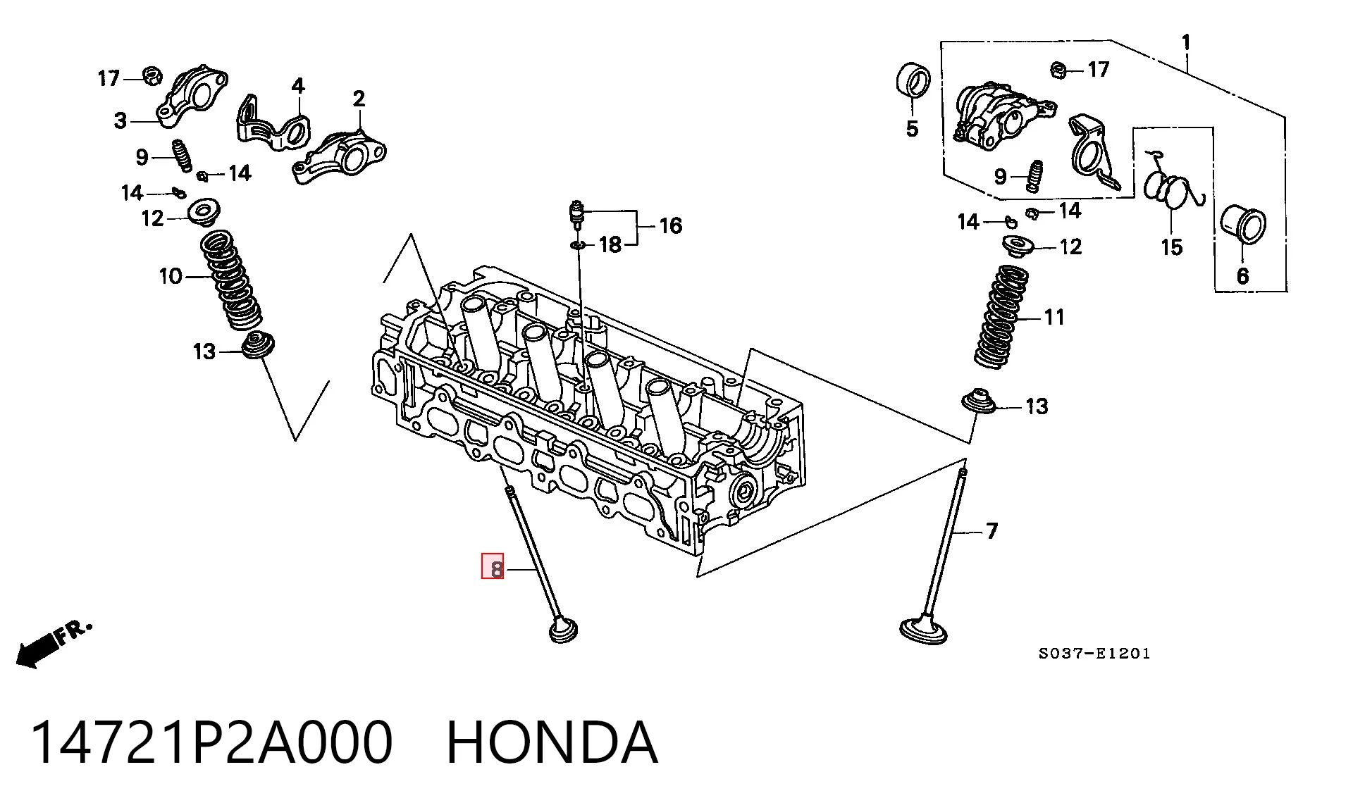 14721P2A000 Honda Випускний клапан двигуна