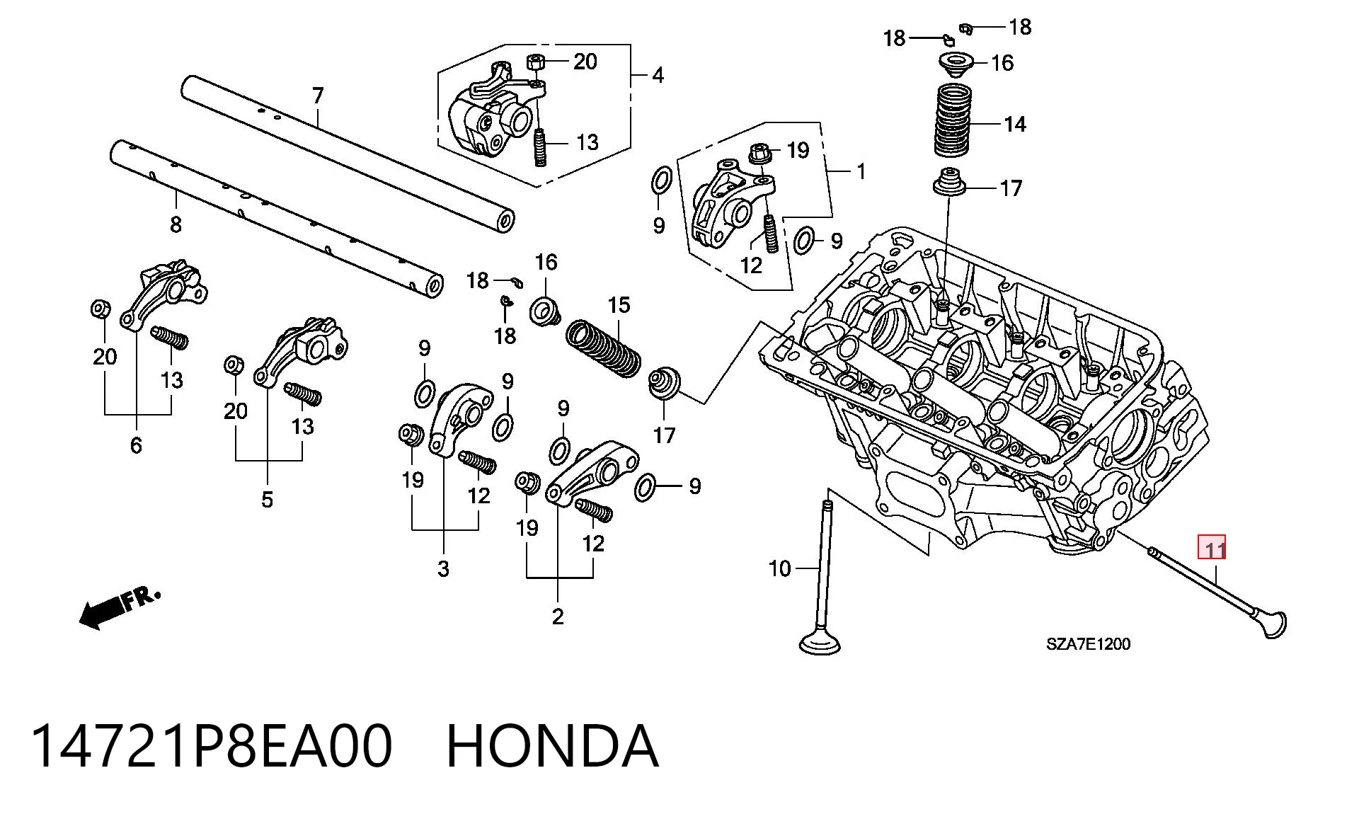 14721P8EA00 Honda Випускний клапан двигуна