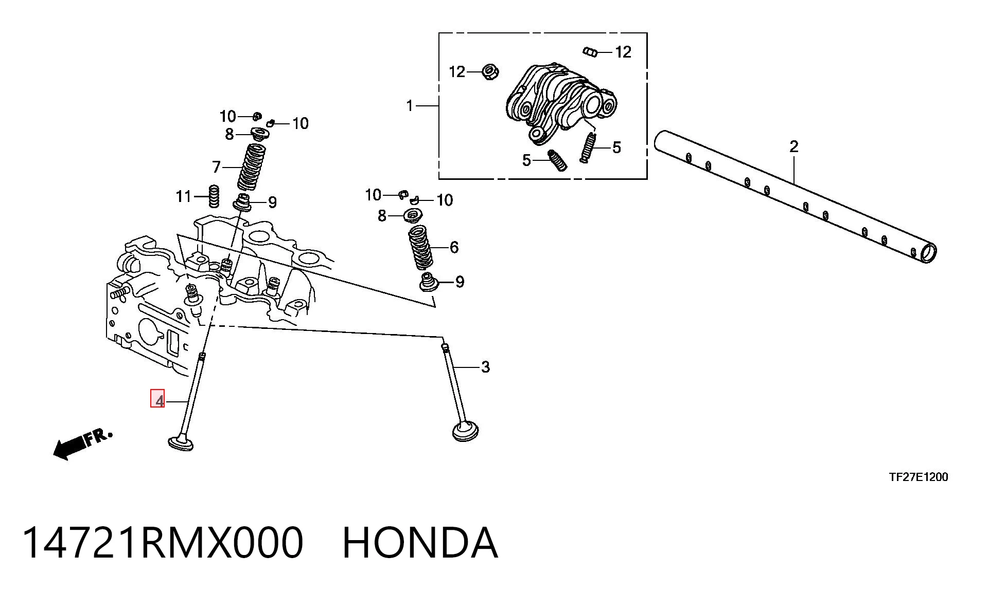 14721RMX000 Honda Клапан випускний