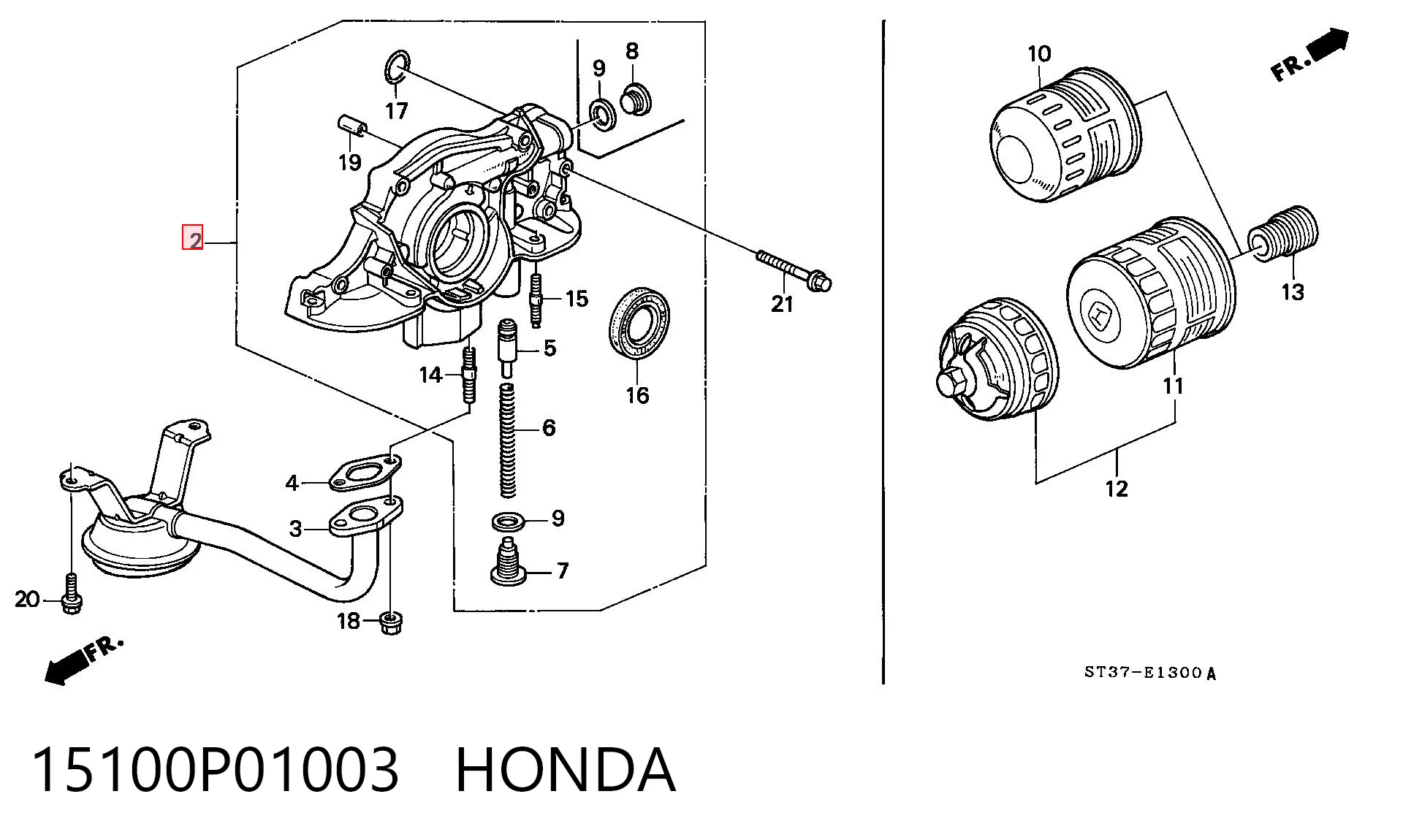 15100P01003 Honda Масляний насос двигуна