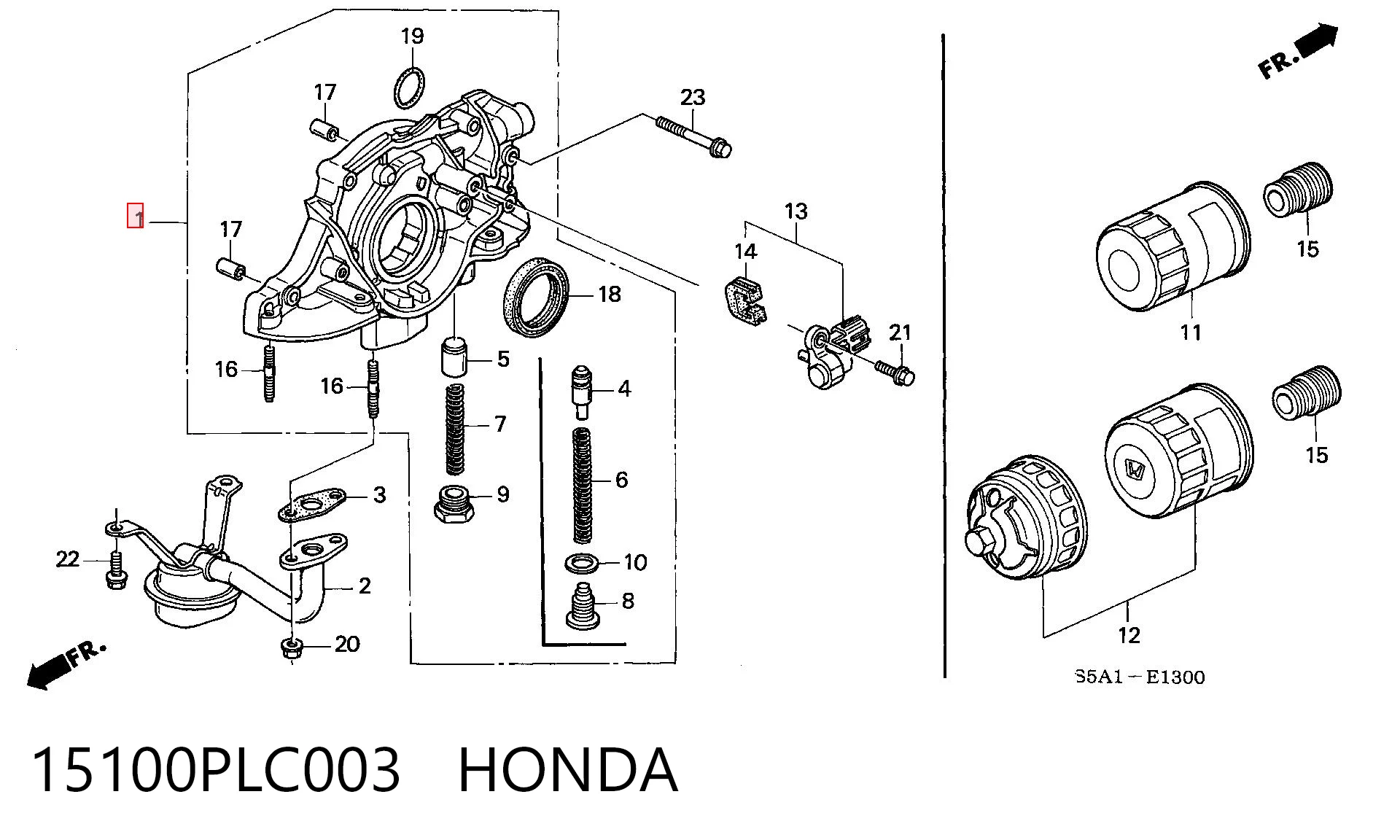 15100PLC003 Honda Масляний насос двигуна