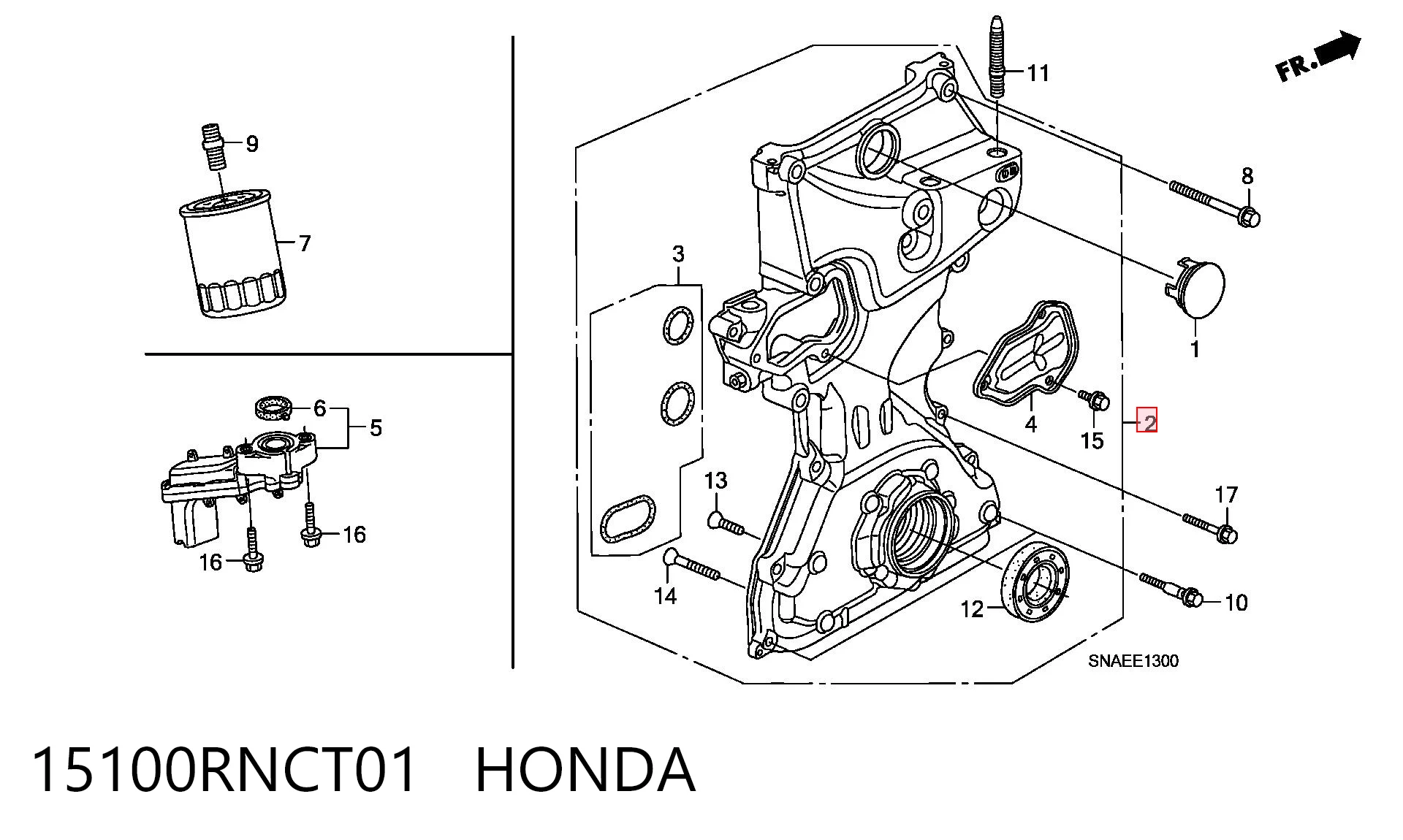 15100RNCT01 Honda Масляний насос двигуна