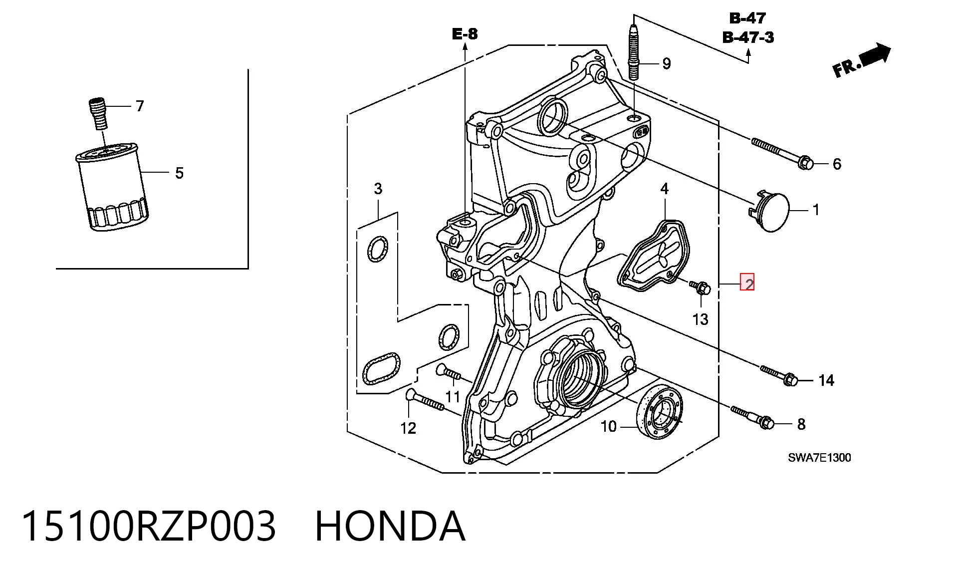 15100RZP003 Honda 