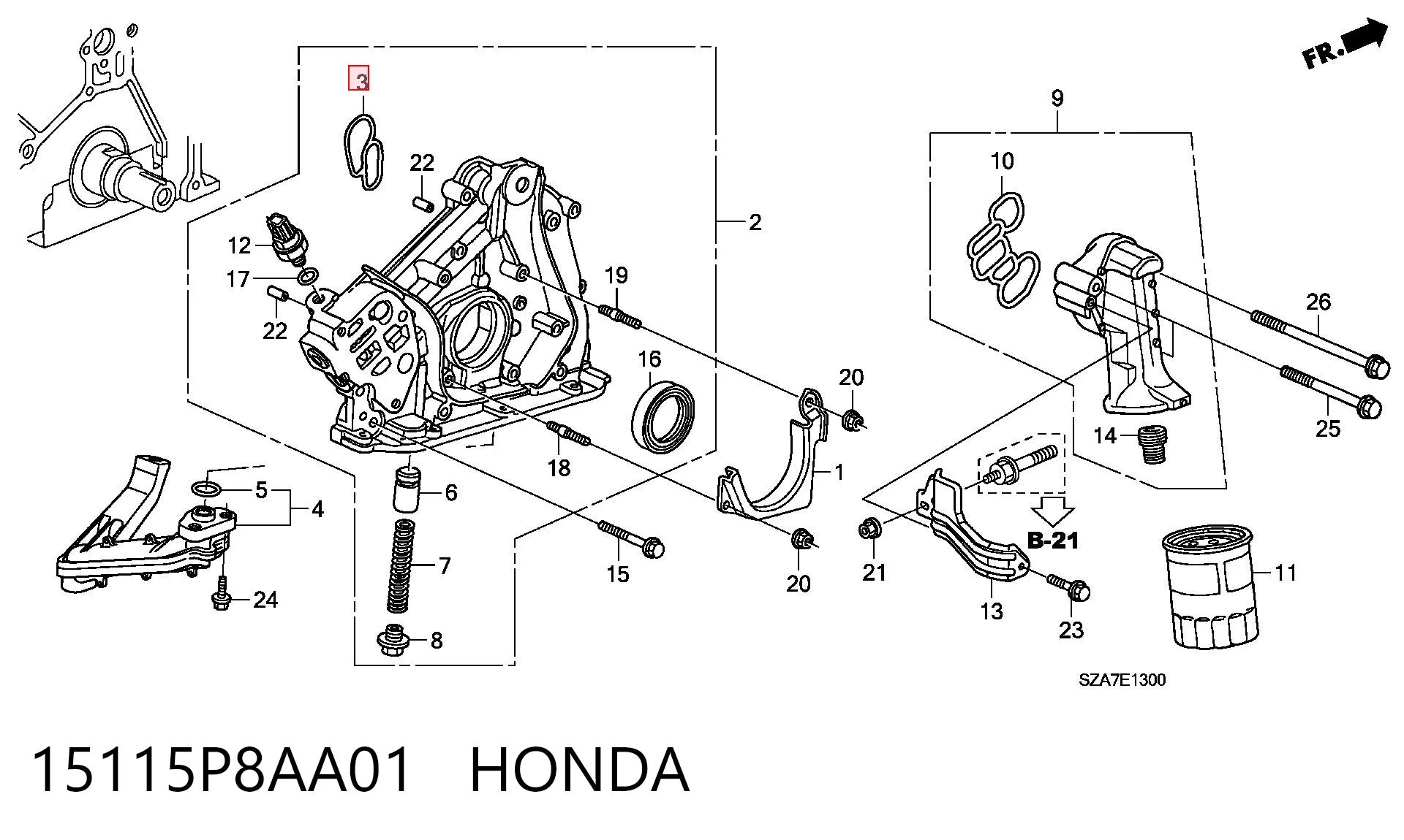 15115P8AA01 Honda Прокладка масляного насоса