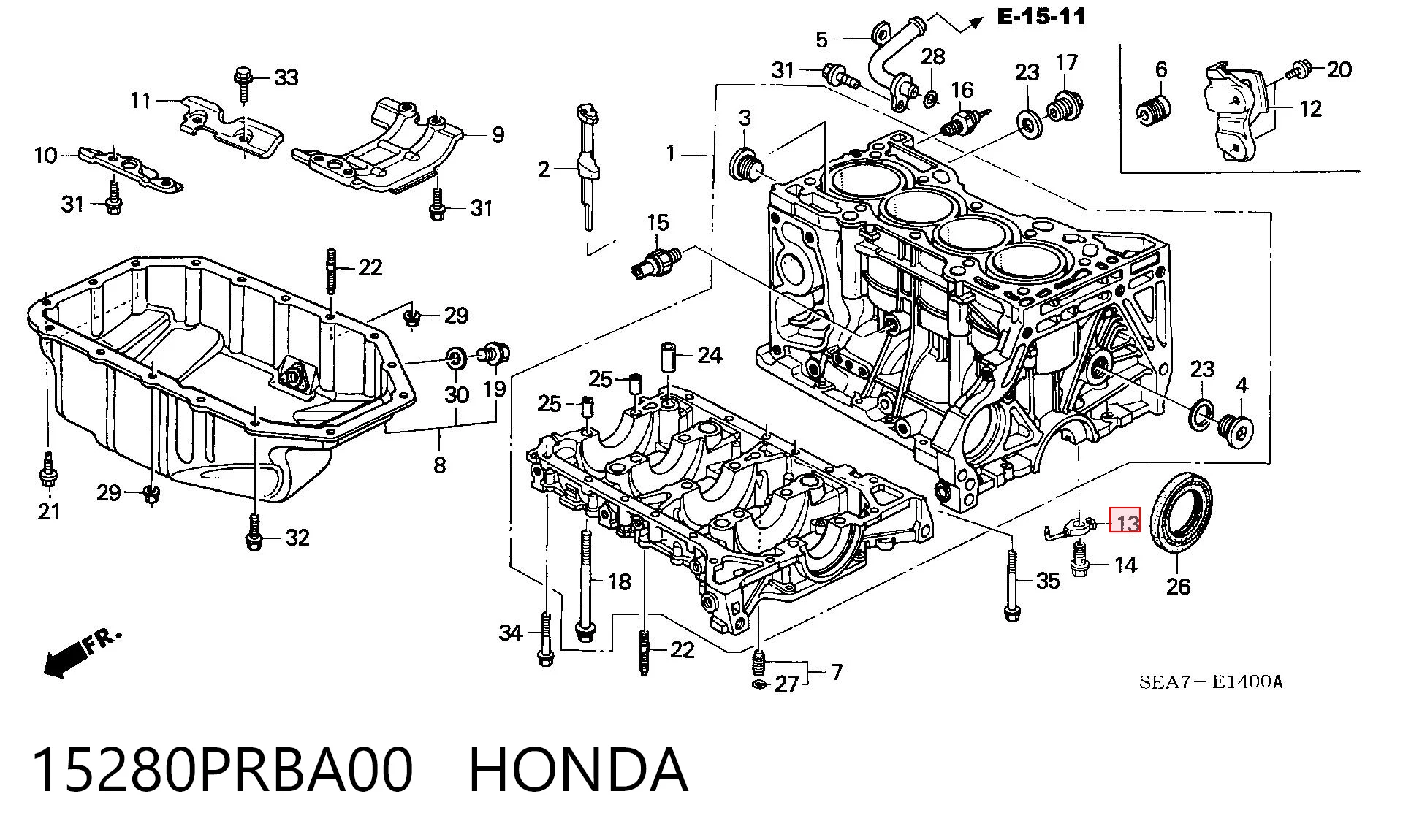 15280PRBA00 Honda 