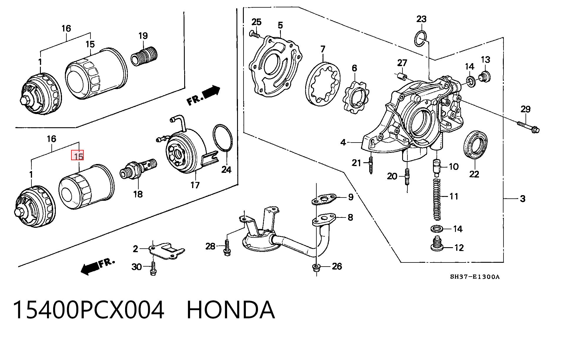 15400PCX004 Honda Фільтр масла